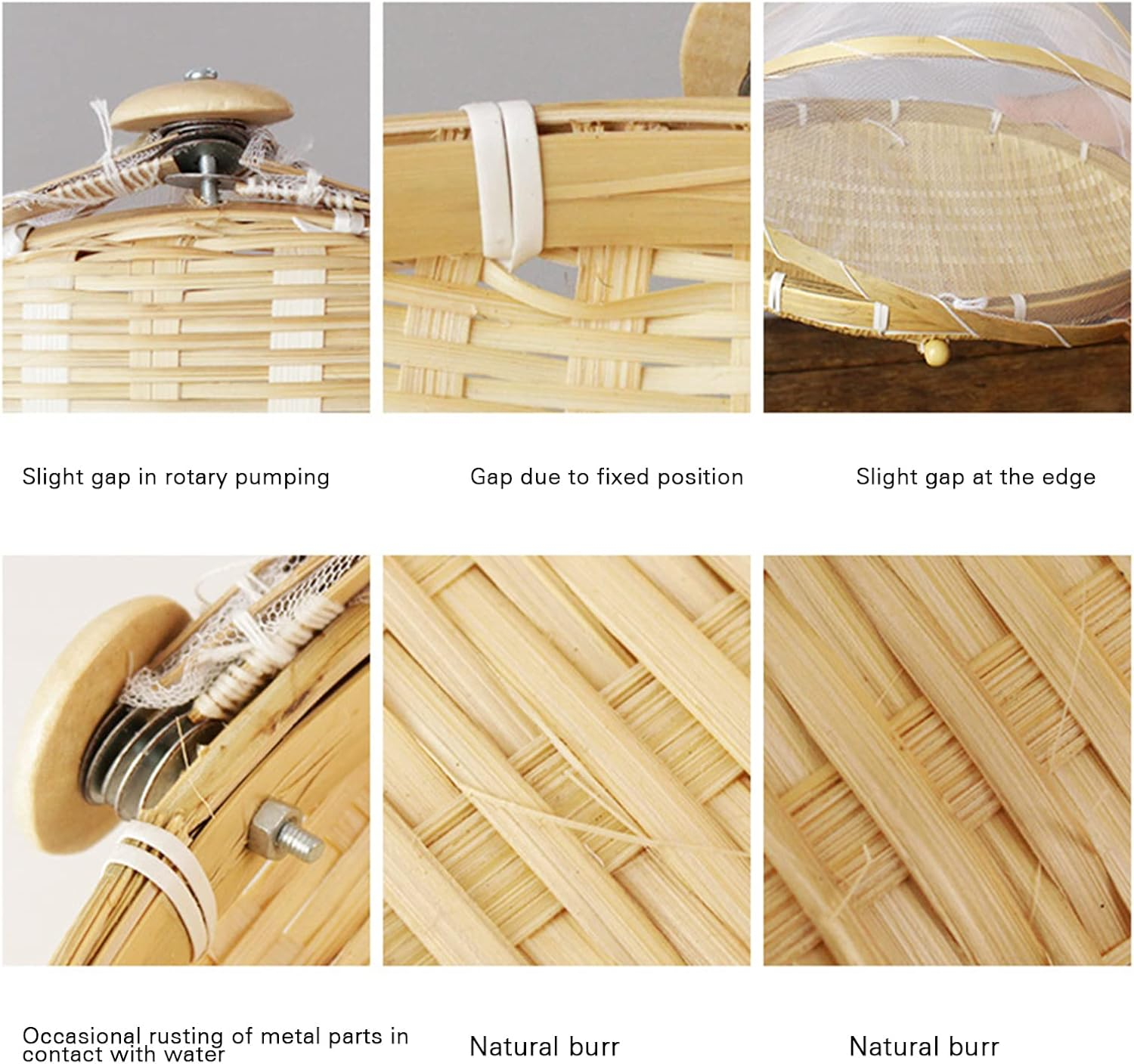 Hand Woven Basket, Multipurpose Storage Dustpan Durable Bread Serving Tray with Mesh Cover Creative Fruit Vegetable Storage Basket Kitchen Gadget for Home/475 (Color : round Trumpet) image number 2