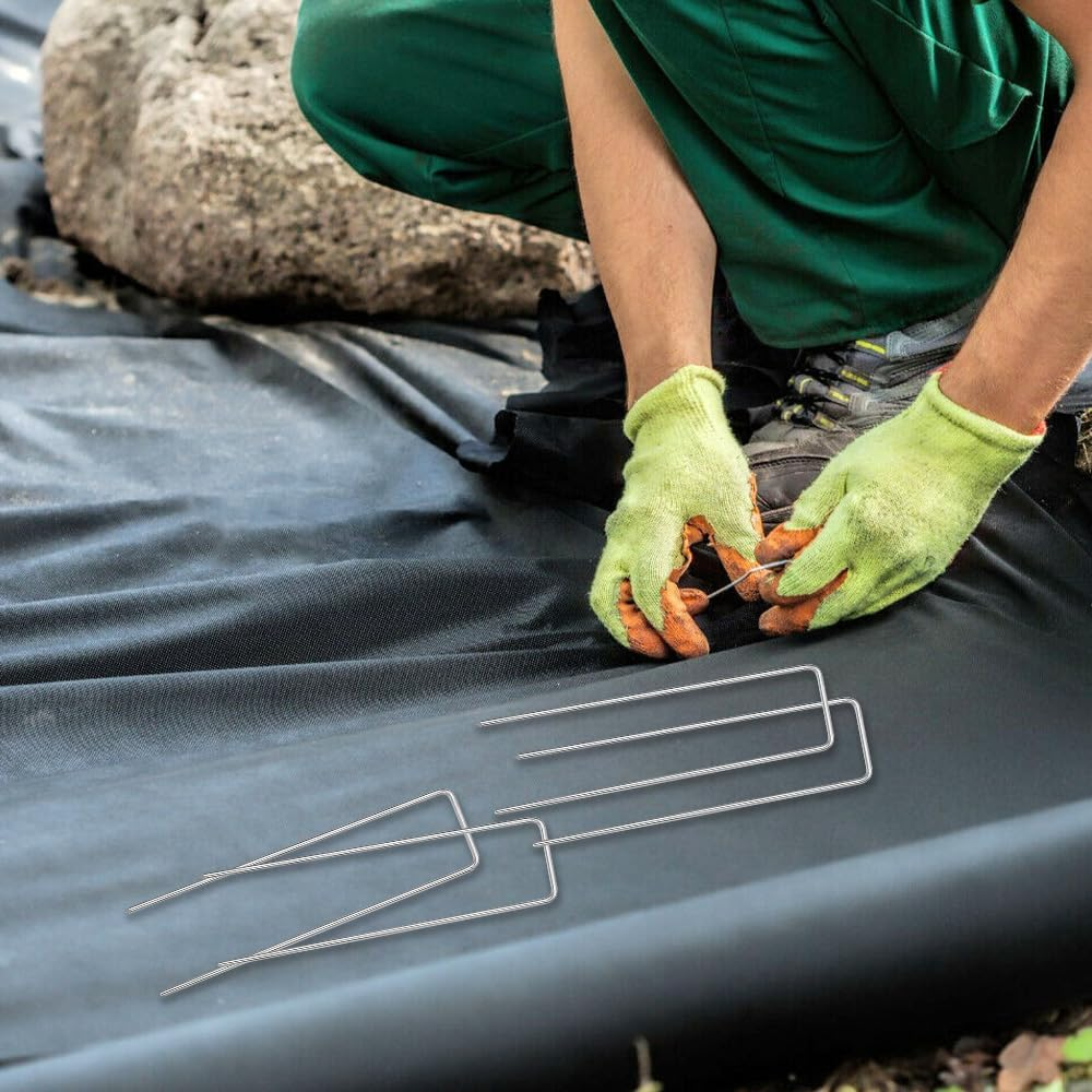 Landscape Staples 20 Pack Heavy Duty 6" - Galvanized Steel U-Shaped Ground Stakes for Weed Barrier, Garden Fabric, Netting & Ground Cover (15Cm/6 Inch) image number 5