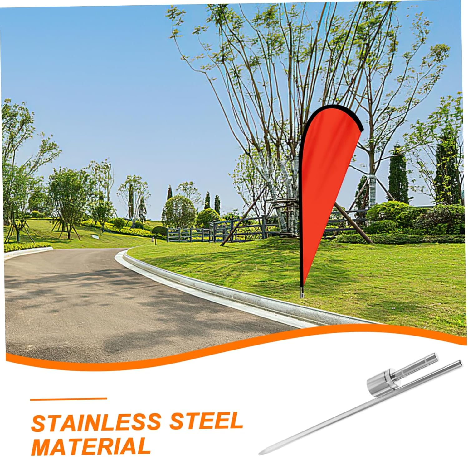 Stainless Steel Flagpole Ground Spike Sleeve Bearing for 0.65 Inch Flag Rods Secure Stake Holder for Outdoor Banner Display Wear Resistant image number 4