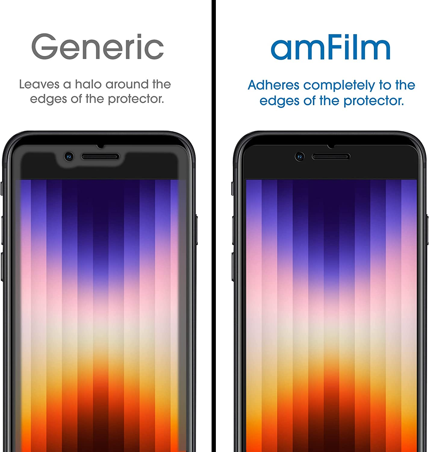 Amfilm Compatible with Iphone SE 2 (2020 2Nd)/ SE 3 (2022 3Rd) Generation Tempered Glass Screen Protector, Iphone 8, 7, 6S, 6 (2 Pack 4.7") Halo Free Glass Screen Protector image number 1