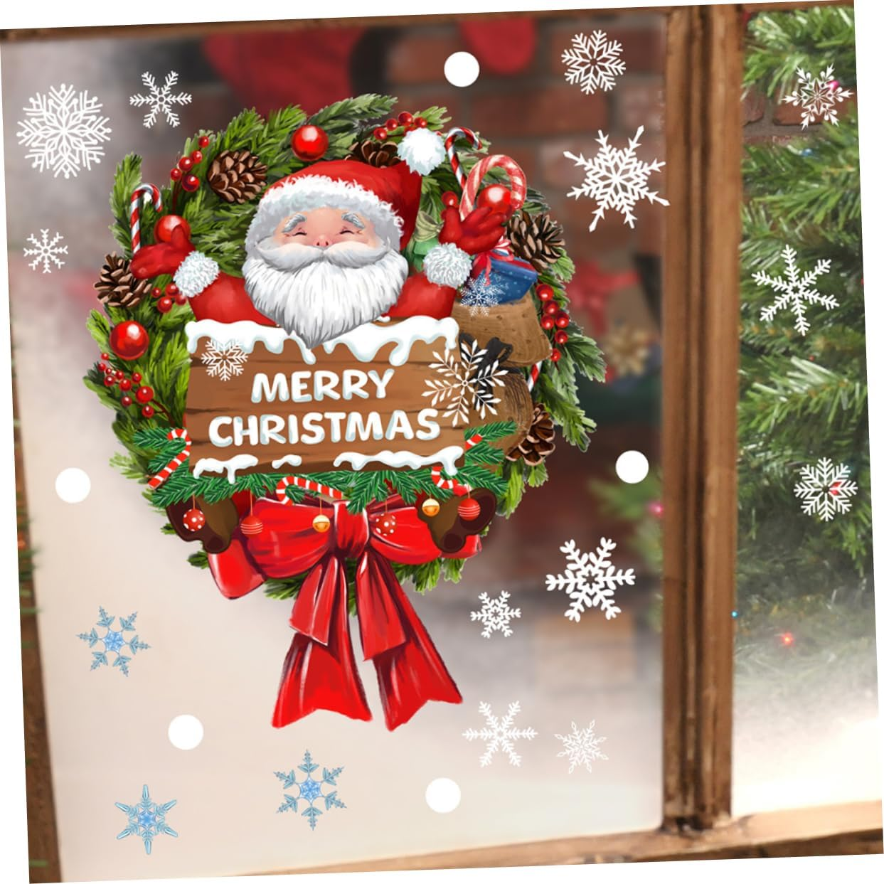 Christmas Window Decals Xmas Window Clings Xmas Wall Decals PVC Window Decals image number 2