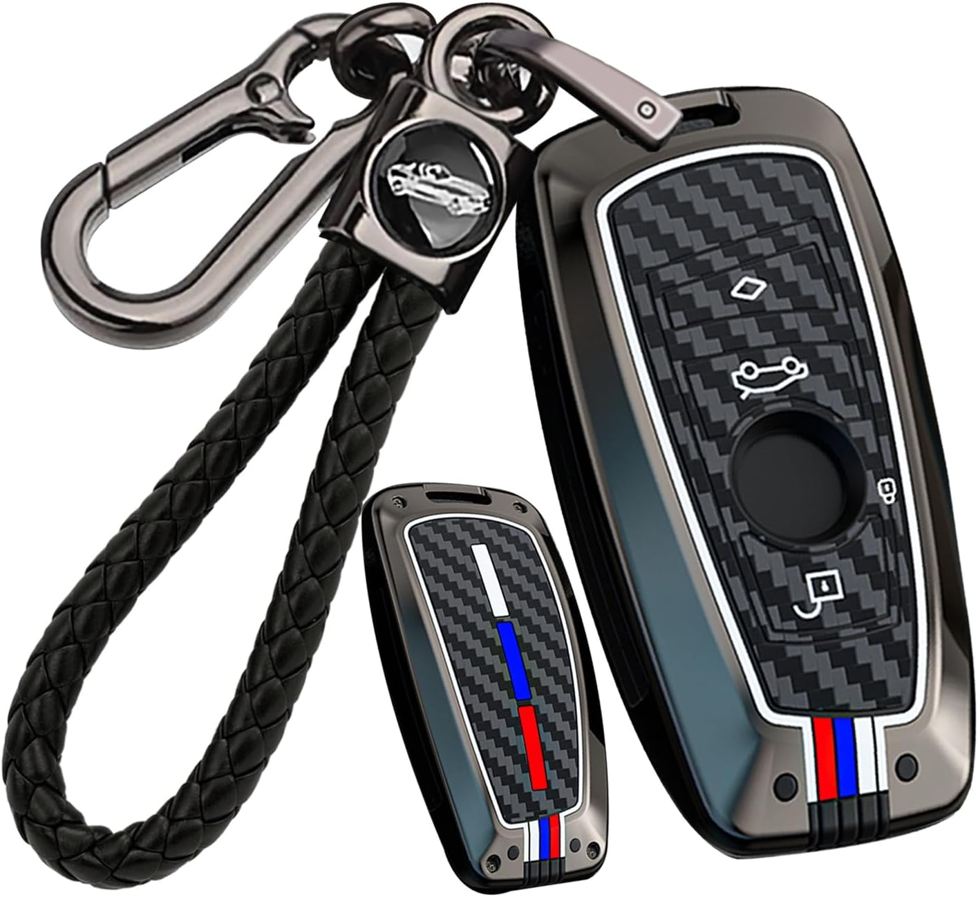 Ontto Luminous Car Key Cover Fit for BMW X1 X3 X4 X5 X6 1 2 3 5 7 Series G20 G02 G05 G31 G23 Key Holder Alloy Silicone Smart Shell Case Keyring Keychain Auto Styling Accessories Silver B1