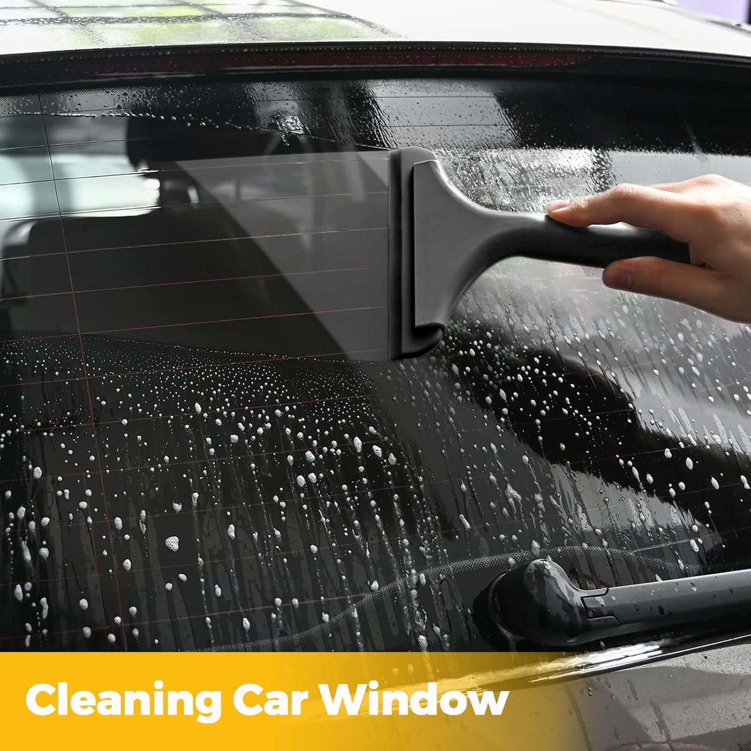 Small Silicone Squeegee Window Shower Squeegee Tool,Auto Water Blade for Car Windshield, Window, Mirror, Glass Door,Bathroom (Black, One Size) image number 6