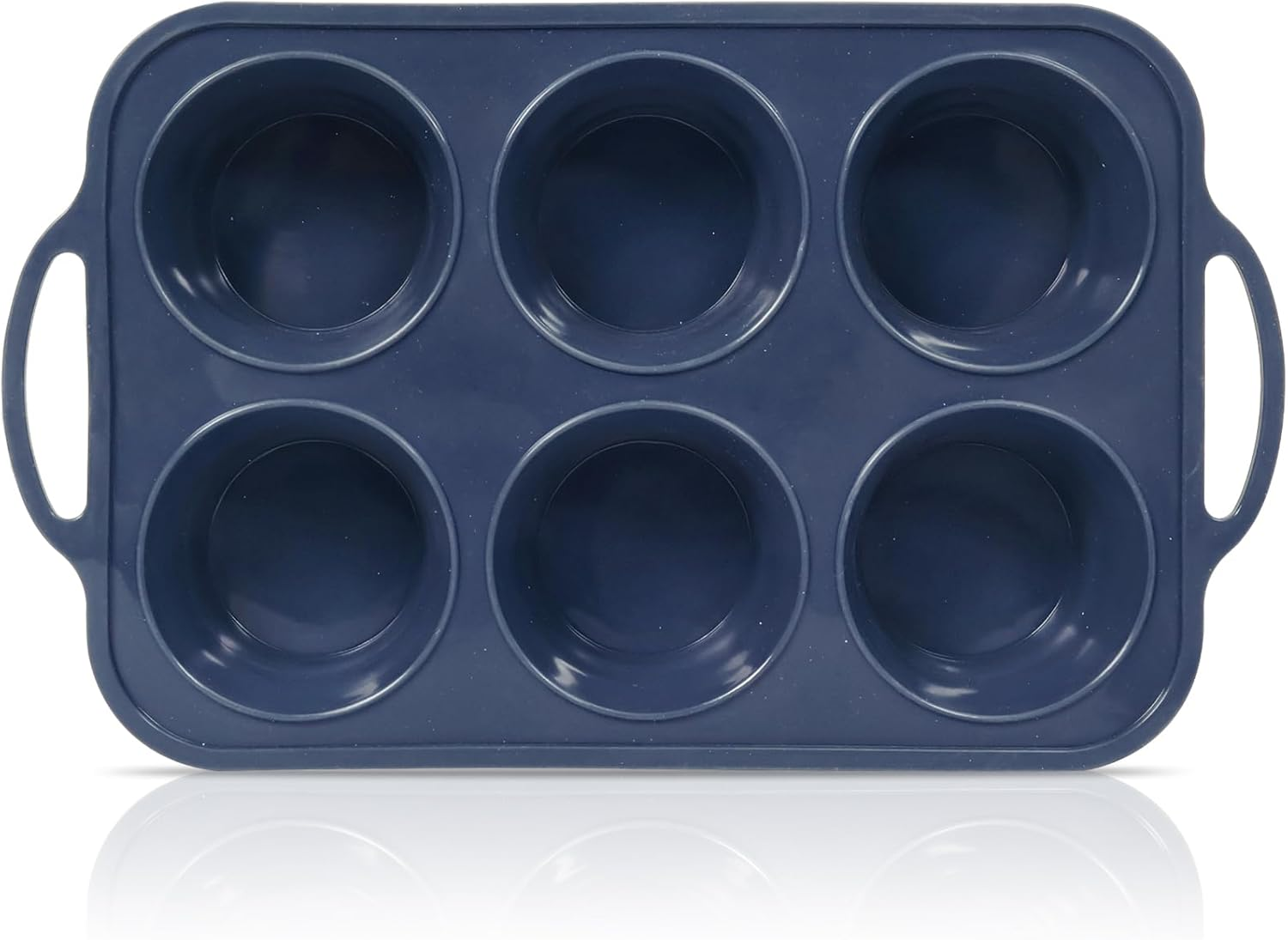 Folksy Super Kitchen Jumbo Silicone Muffin Pan with Metal Frame, Non Stick Silicone Cupcake Pan with Handles 6 Cup, BPA Free Silicon Muffin Tin Tray Extra Large for Baking, Egg Bites,Cupcake Mold Grey image number 3