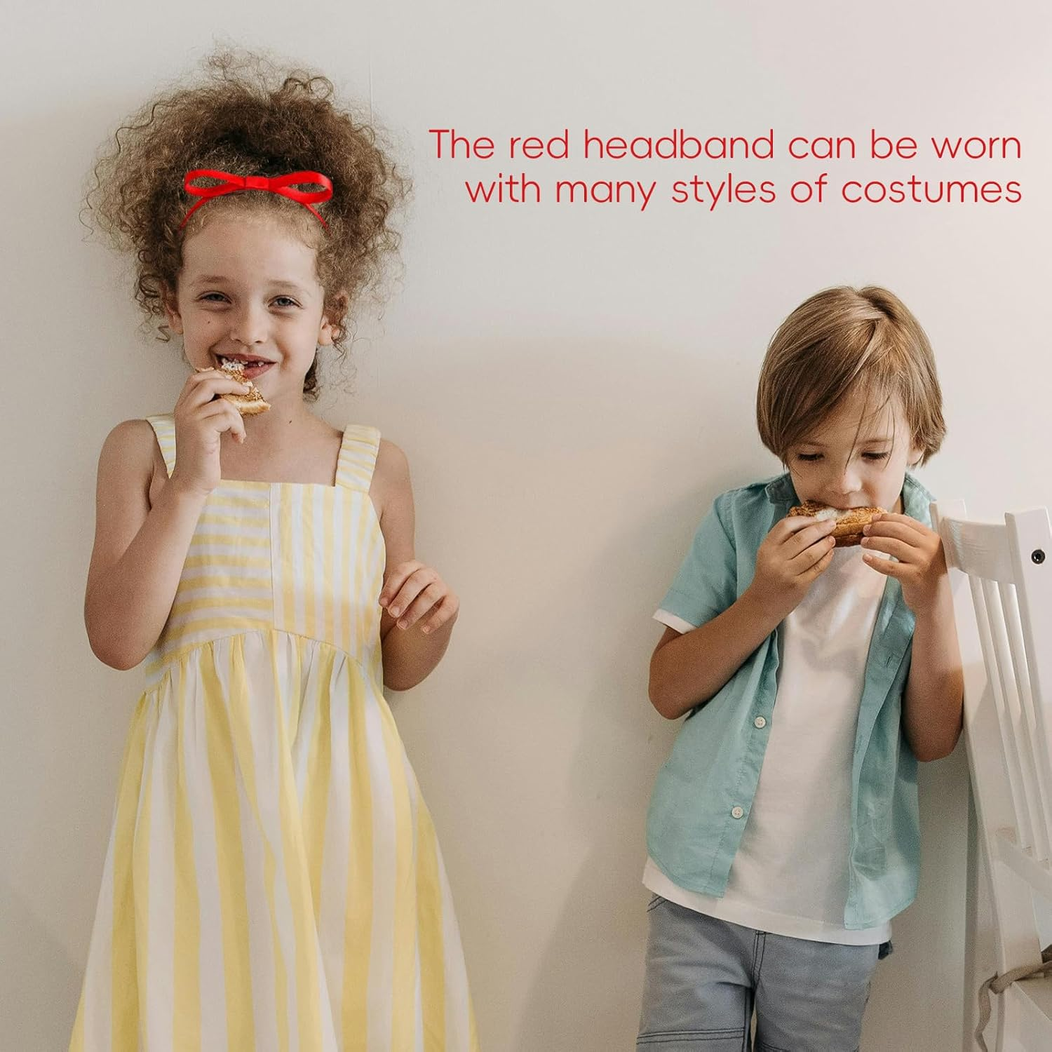 Xlihdzum Red Bow Headband for Girls Women, Cute Hair Bow Knotted Hair Hoop, World Book Day Party Cosplay Costume Accessories for Matilda - Elegant Red Bow Headband and Must Have Red Headband image number 1