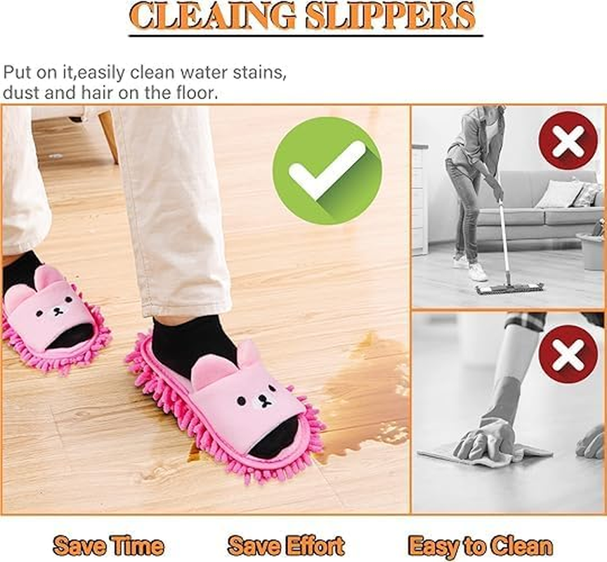 1 Pair Washable Mop Slippers Shoes Microfiber Chenille Reusable Dust Dirt Hair Cleaner for Office House Polishing Cleaning image number 1