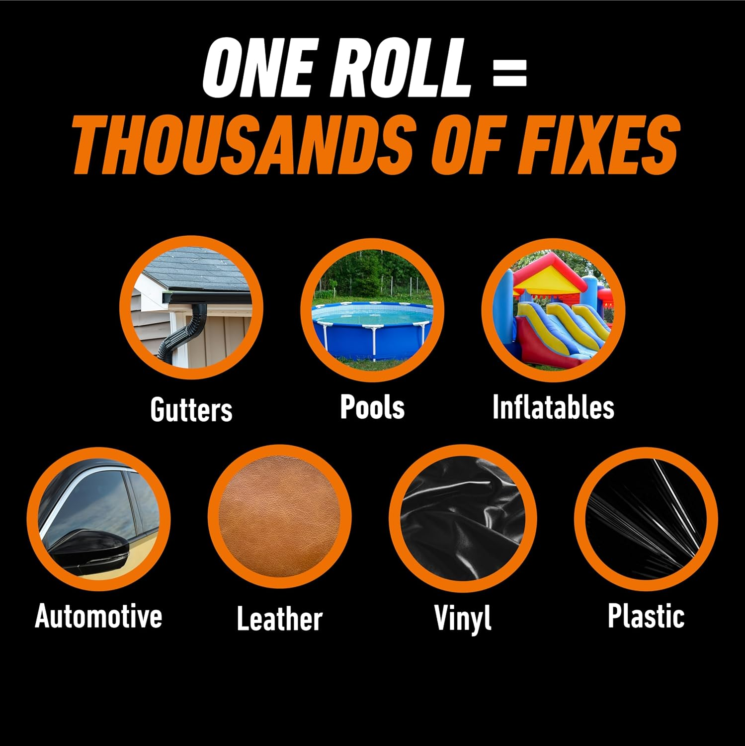 Gorilla Crystal Clear Repair Duct Tape, 1.88&rdquo; X 18 Yd, Clear, (Pack of 2)