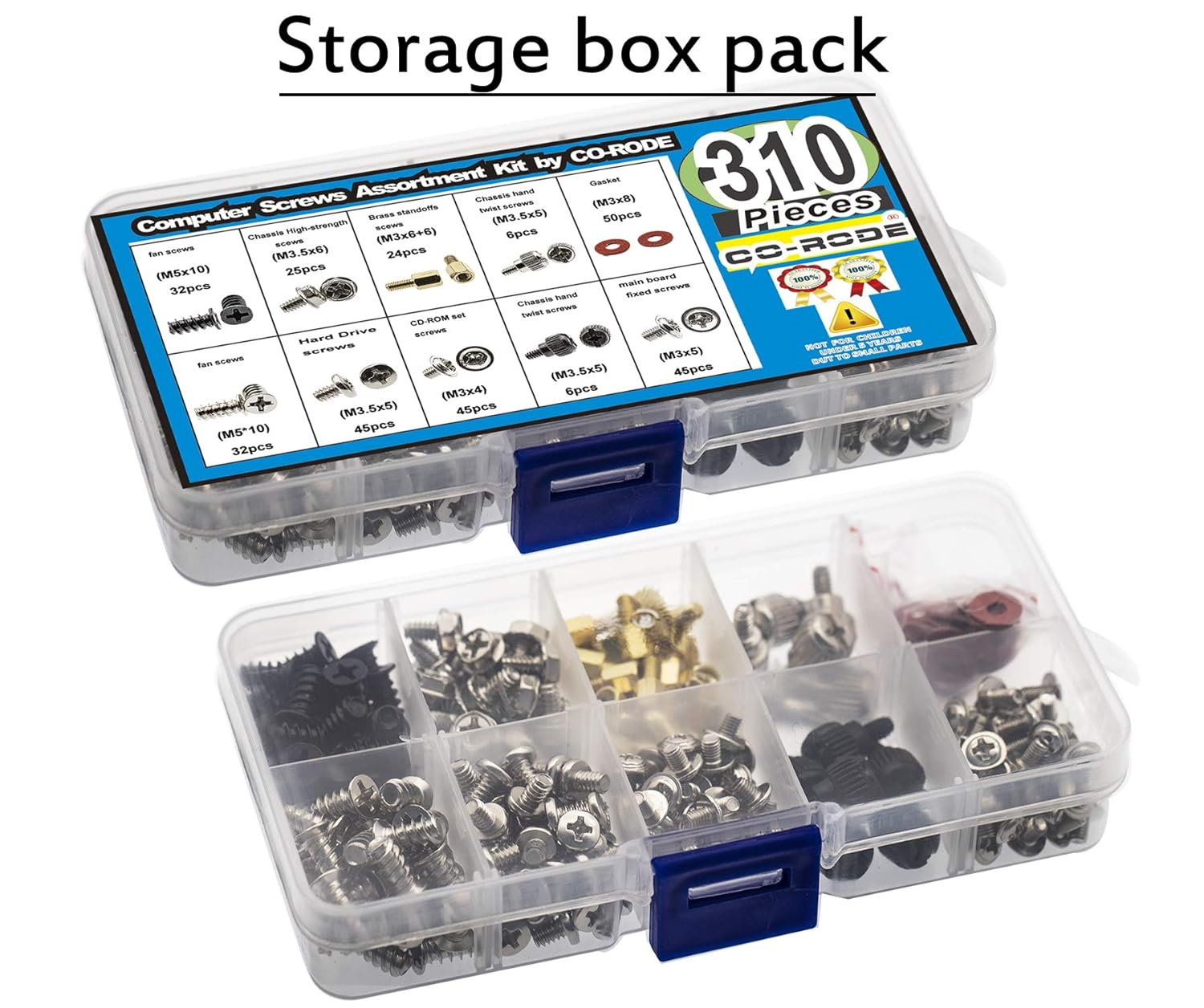 CO RODE 310Pcs PC Computer Screw Standoffs Assortment Kit for Hard Drive Computer Case Motherboard Fan Power Graphics image number 4