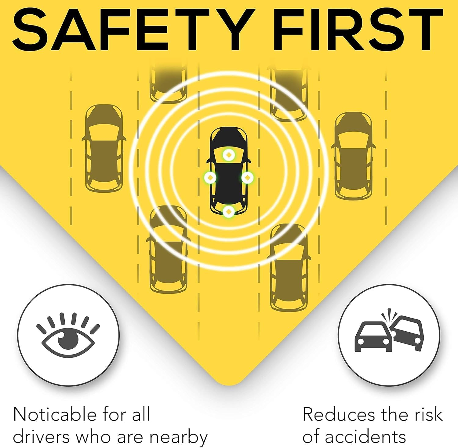 Baby on Board Sign with Suction Cups - 2 Pack, 5" by 5" - Essential Safety Signs for Cars - Bright Yellow, Durable and Strong Suction image number 3