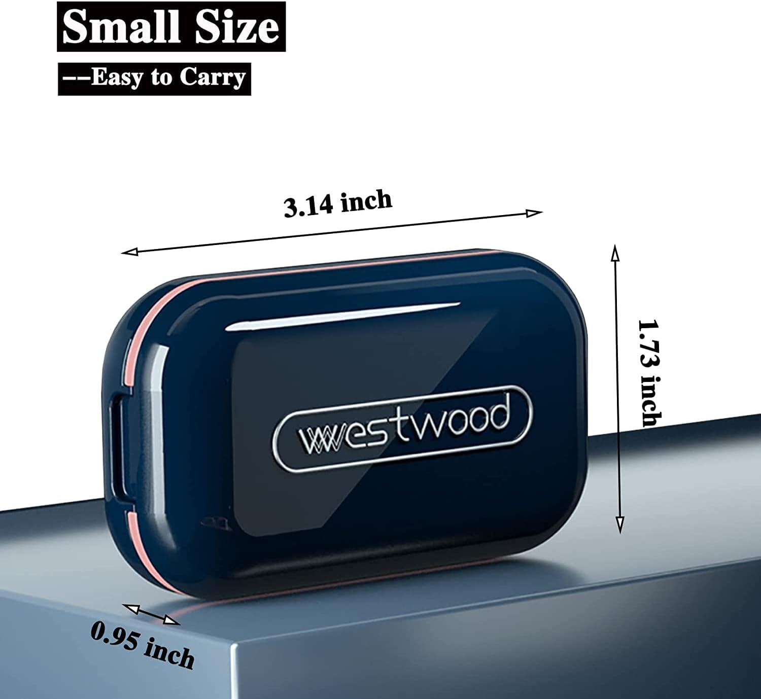 Small Pill Cutter, Pill Splitter Pill Cutter for Small or Large Pills, Cuts Vitamins Tablets, Portable Pretty Pill Crusher for Purse Pocket (Pill Cutter, Blue) image number 2