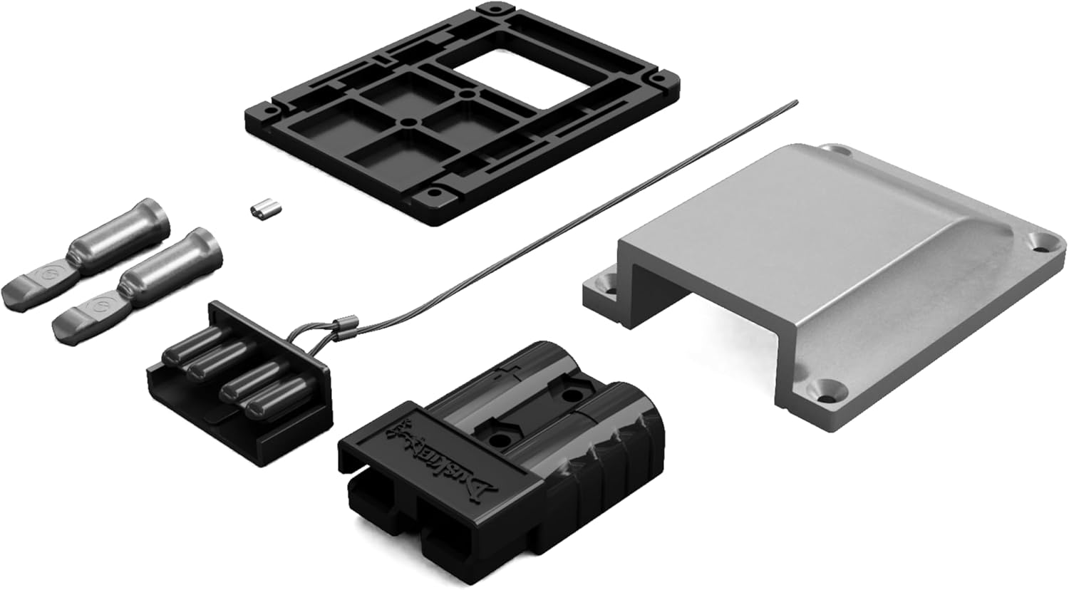 Surface Mount Solar Connector Cowl Kit, 50A (Silver (Billet Aluminium))