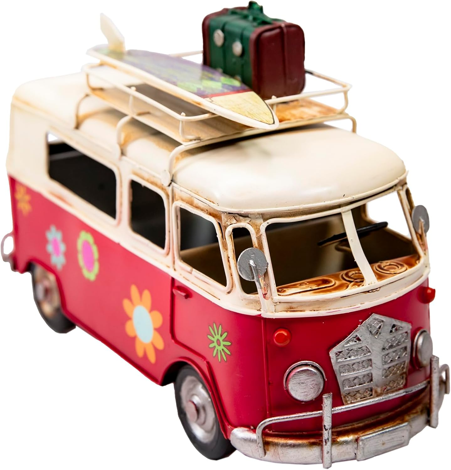 Ychtewy-Iron Classic Car Model Collectible Vehicle Decoration, Metal Truck Christmas Decor ，Unique Blend of Vintage, Rustic, Farmhouse Truck Decor for Table Top Decor. (D)