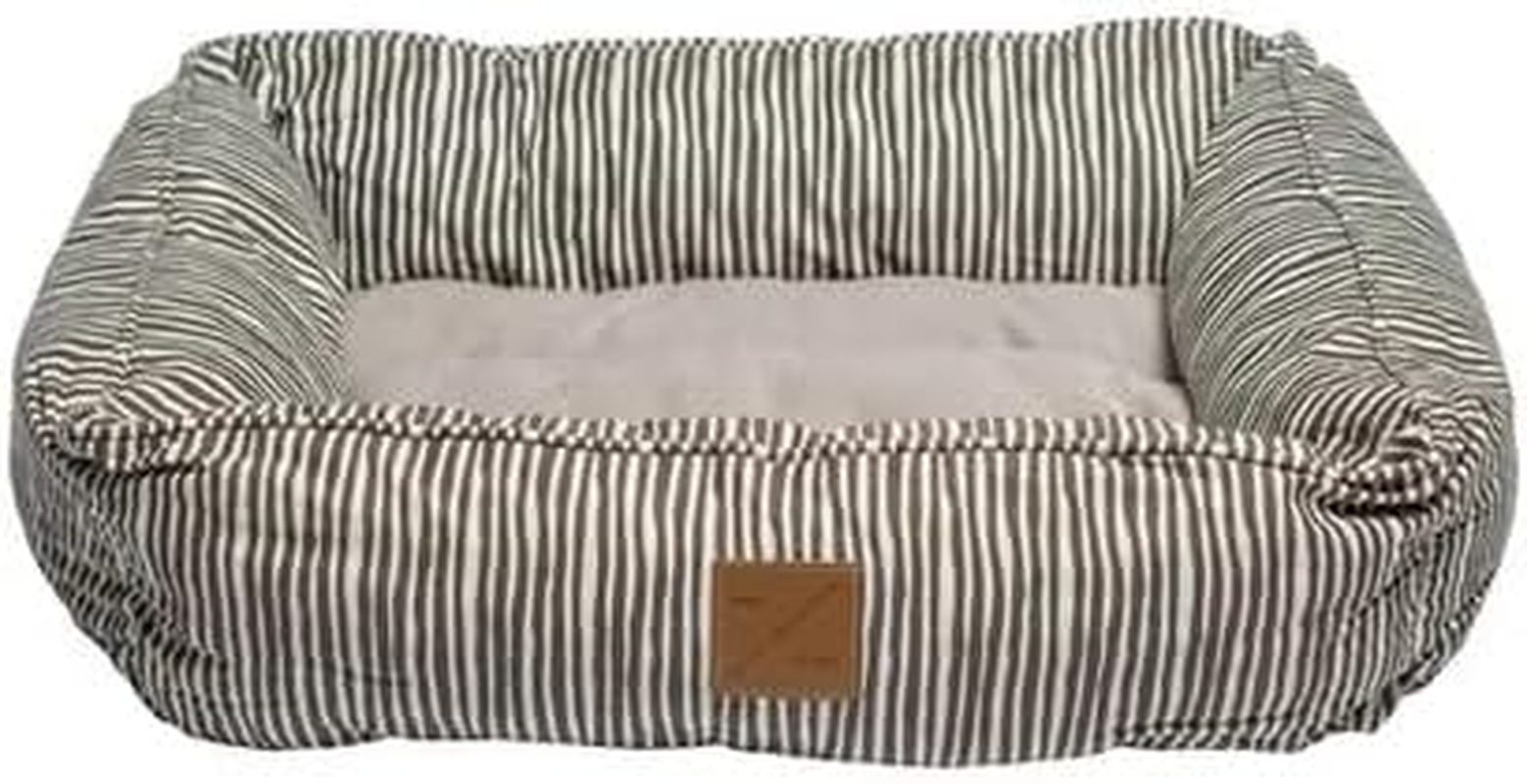 Mog & Bone Bolster Dog Bed, Brown/White, Small