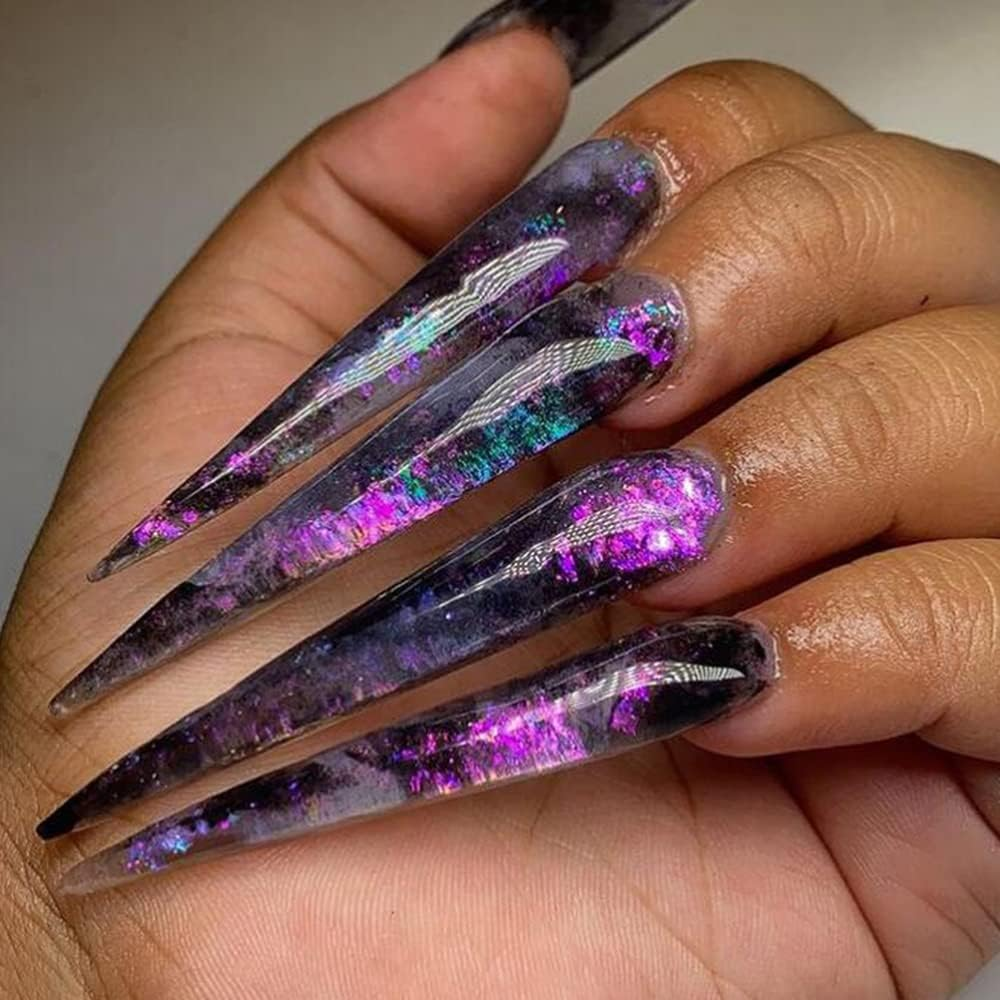 Holographic Opal Nail Art Glitter Flakes Powder Aurora Iridescent Pigment Ice Crystal Mermaid Paillettes Sparkly Sequins Design for Manicure Decoration Accessories 12 Grids image number 3