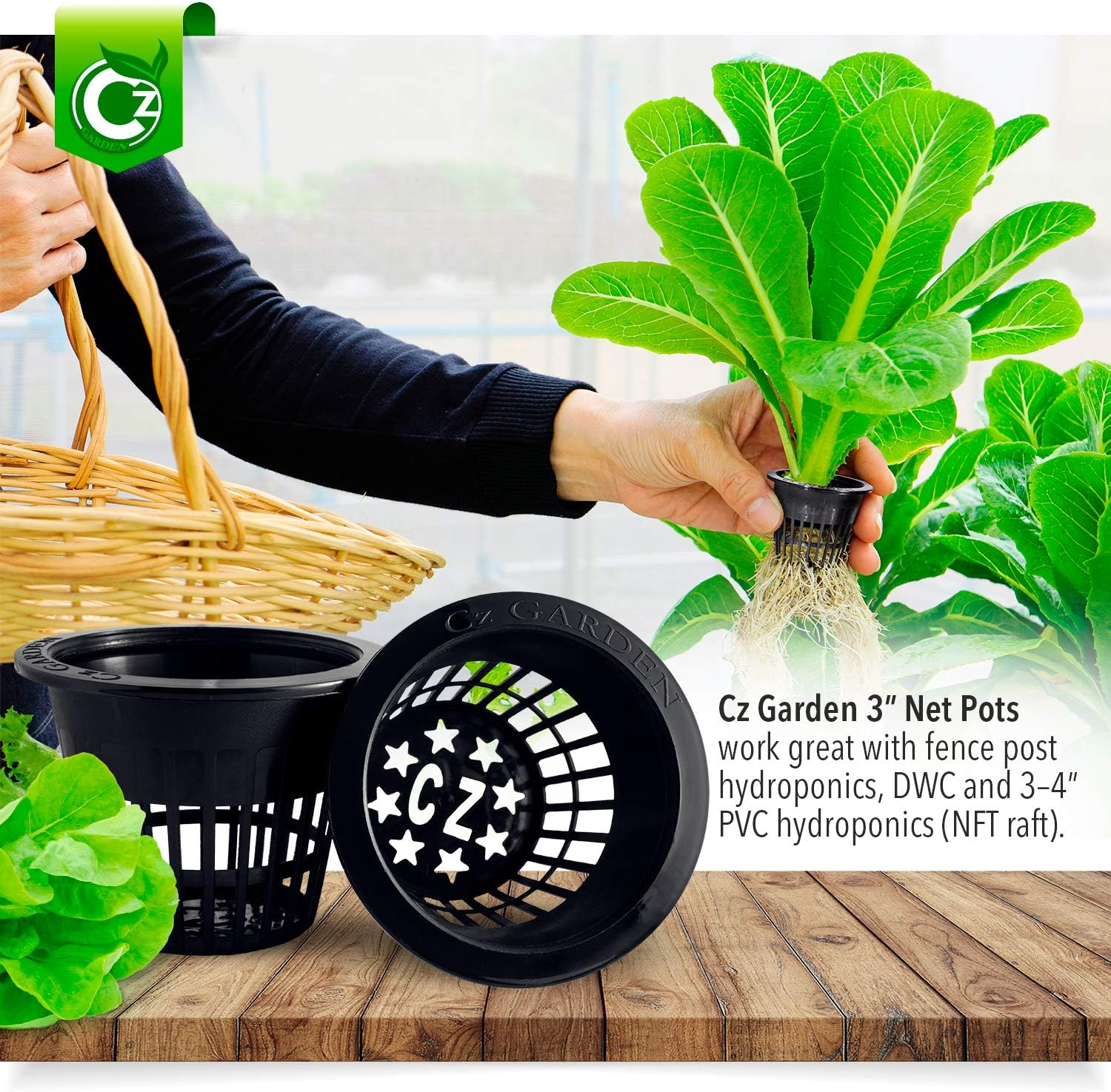 25 Pack - 3 Inch Net Pots Cz All Star round Heavy Duty Cups Wide Lip Design - Orchids ? Hydroponics Kratky Wide Mouth Mason Jars Slotted Mesh image number 3