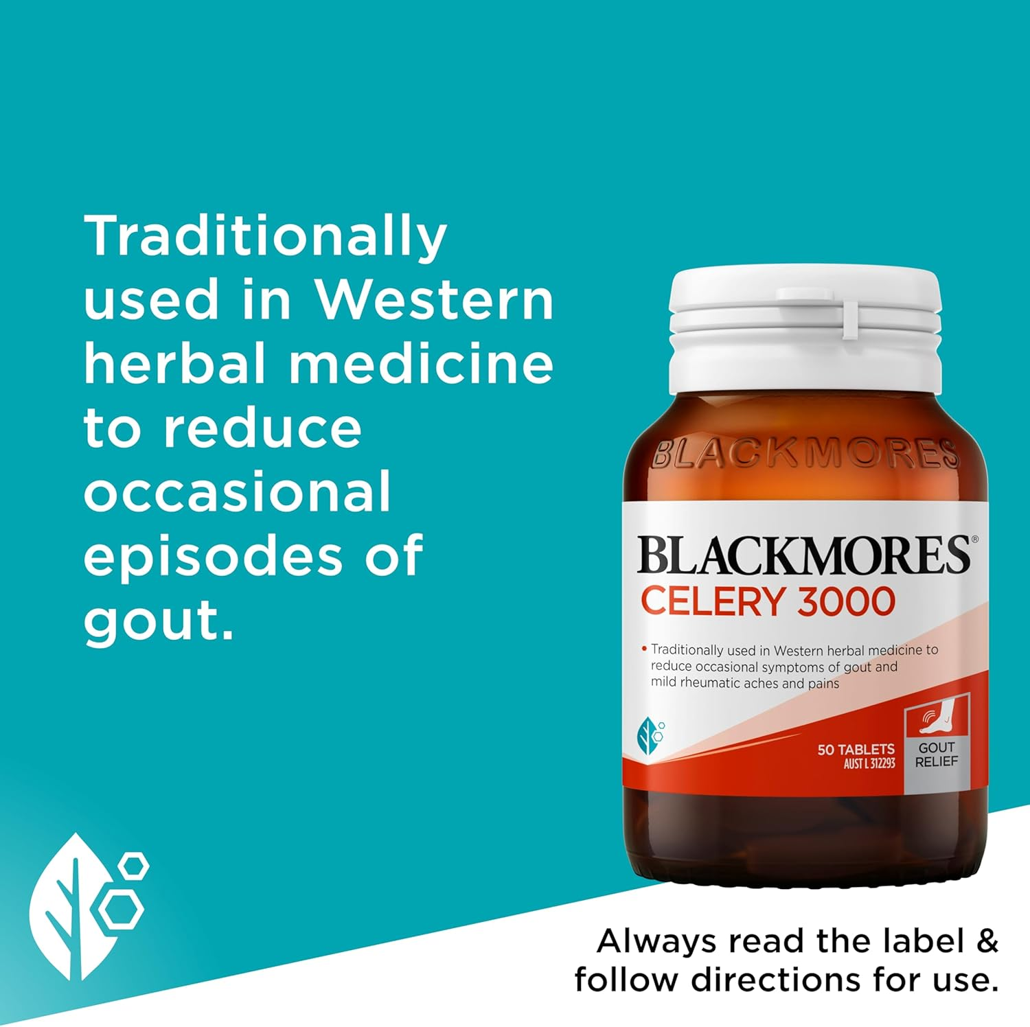 Blackmores Celery | Traditionally Used in Western Herbal Medicine to Reduce Occasional Episodes of Gout | 50 Tablets image number 6