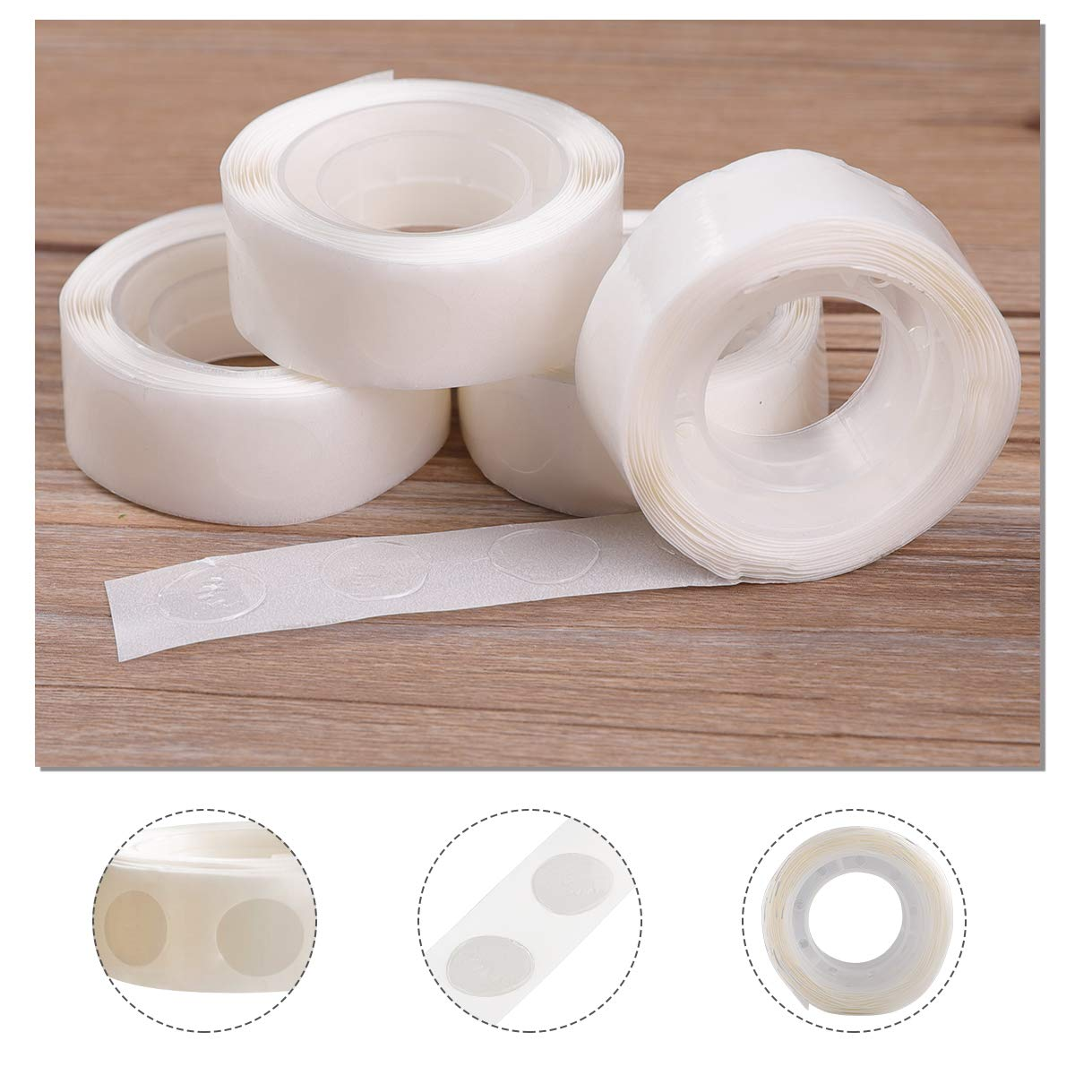 Gegemaoyi 1000Pcs Glue Point Clear Balloon Glue Removable Adhesive Dots Double Sided Dots of Glue Tape for Balloons Craft Glue Points Dots Sticky Dots or Wedding Decoration image number 2