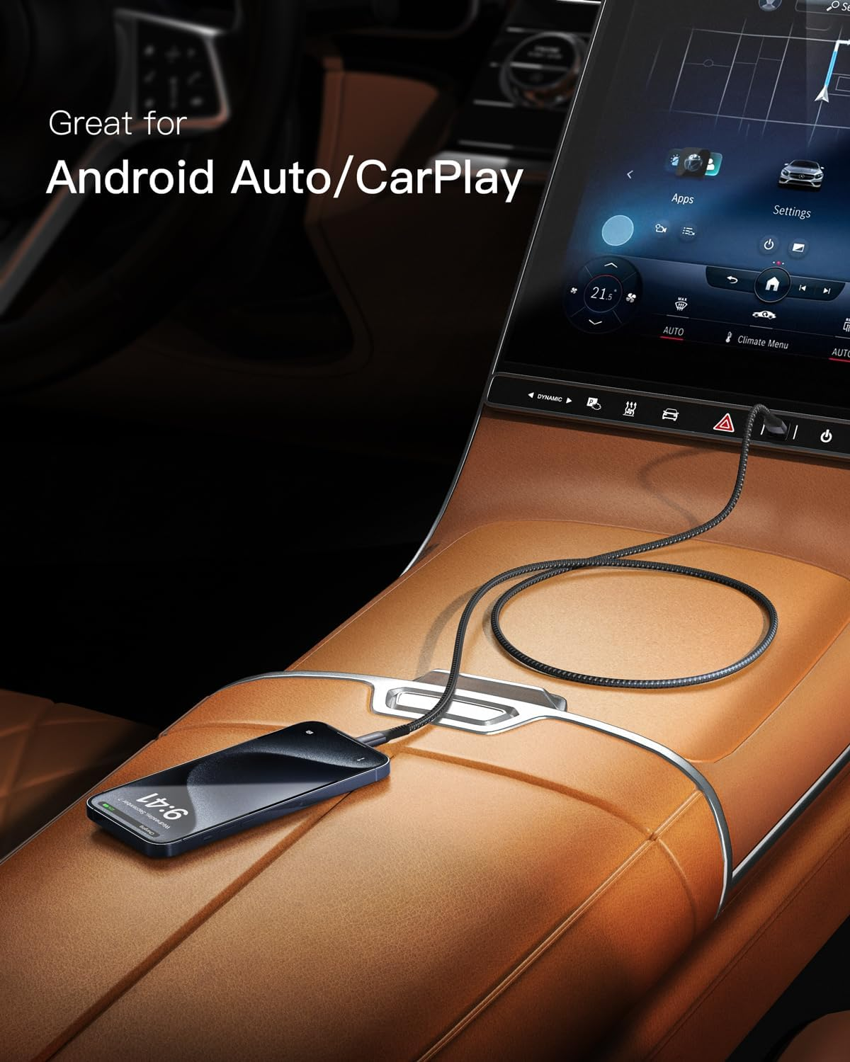 STOUCHI USB C Cable 0.3M Short 10Gbps USB 3.1 Gen 2 USB to USB C Cable for Android Auto/Carplay, Fast Charging Type C Data Transfer Cord for Iphone 16 Pro Max 15 plus Samsung Galaxy S24 S23 2Pack image number 5