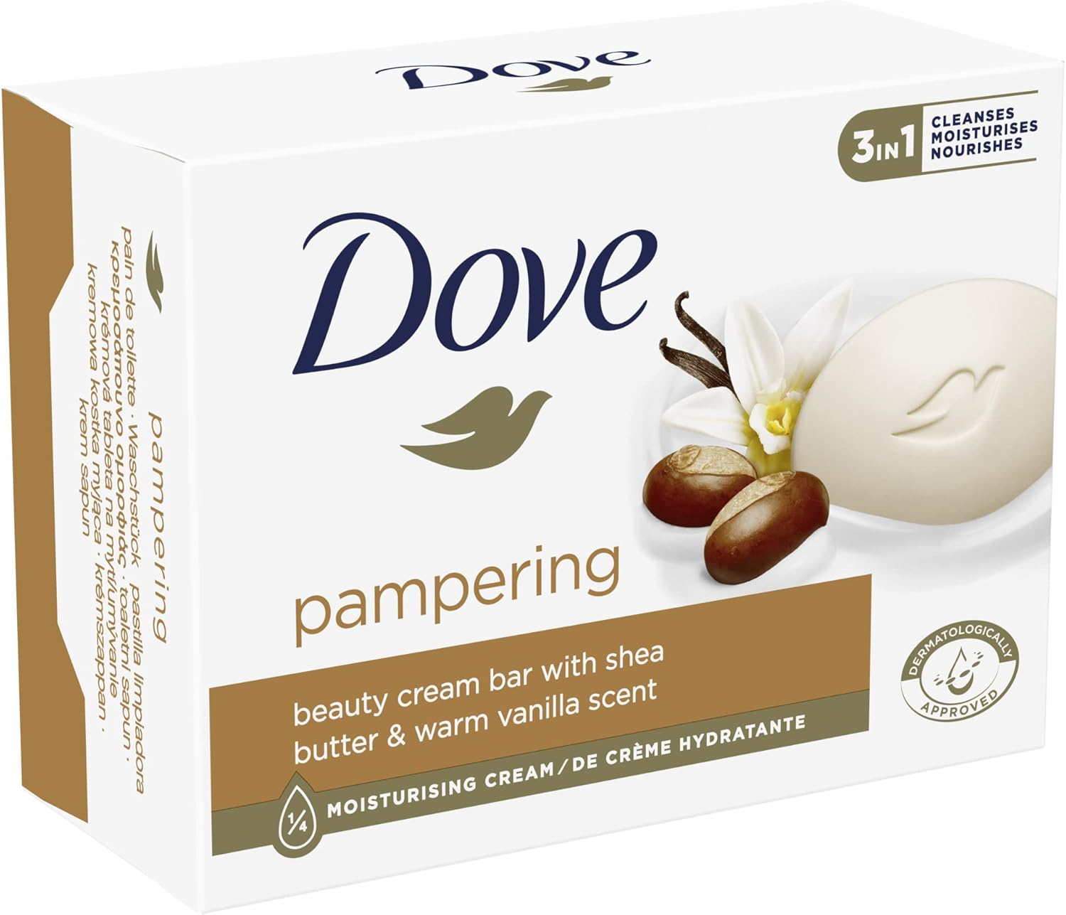 Dove Pampering Cream Bar with 1/4 Moisturising Cream for Soft and Smooth Skin 90 G image number 3