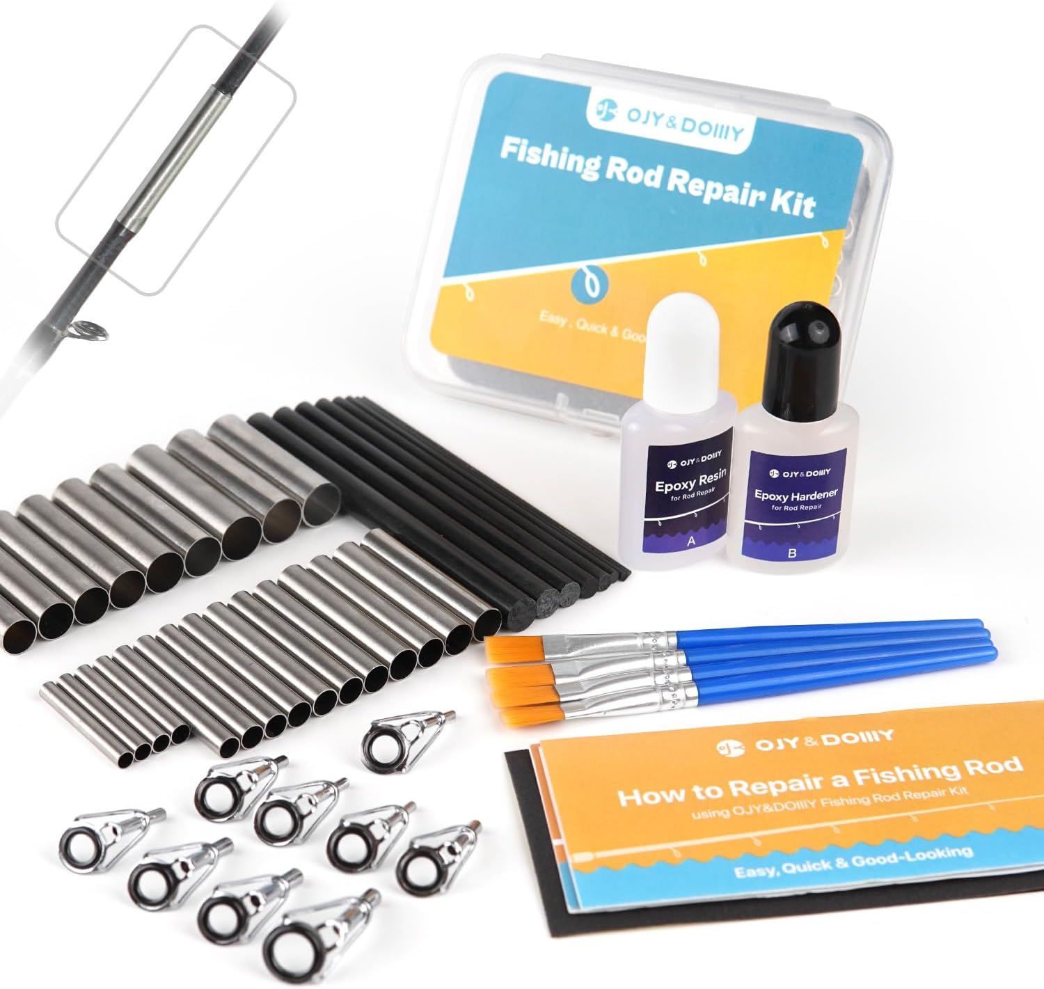 Fishing Rod Repair Kit Complete, Easy&Quick Approach to Repair Broken Fishing Pole with Epoxy Glue image number 3