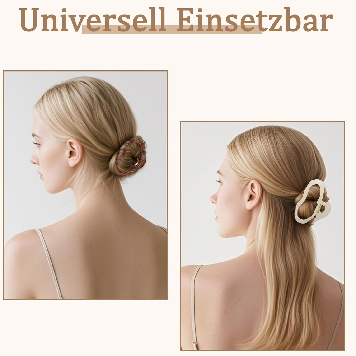 Exipsat Pack of 6 Large Hair Clips, Octopus Hair Clip, Women, Non-Slip Hair Claw for Thick Hair, Hair Styling Accessories for Women and Girls, Neutral Colours