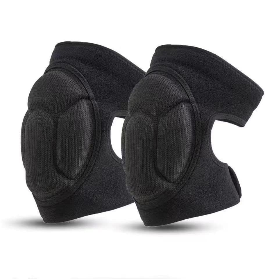 1 Pair Protective Knee Pads, Black,Adjustable Cushioning with Thick EVA Foam Padding