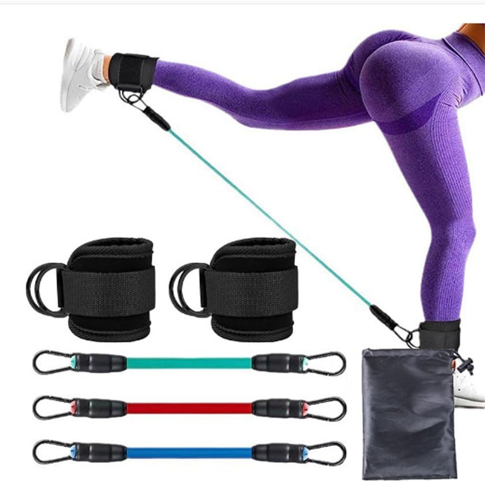 Fitness Ankle Trainer with Two Straps for Leg and Buttocks Exercises, Ankle Band Fitness Equipment for Legs, Glutes