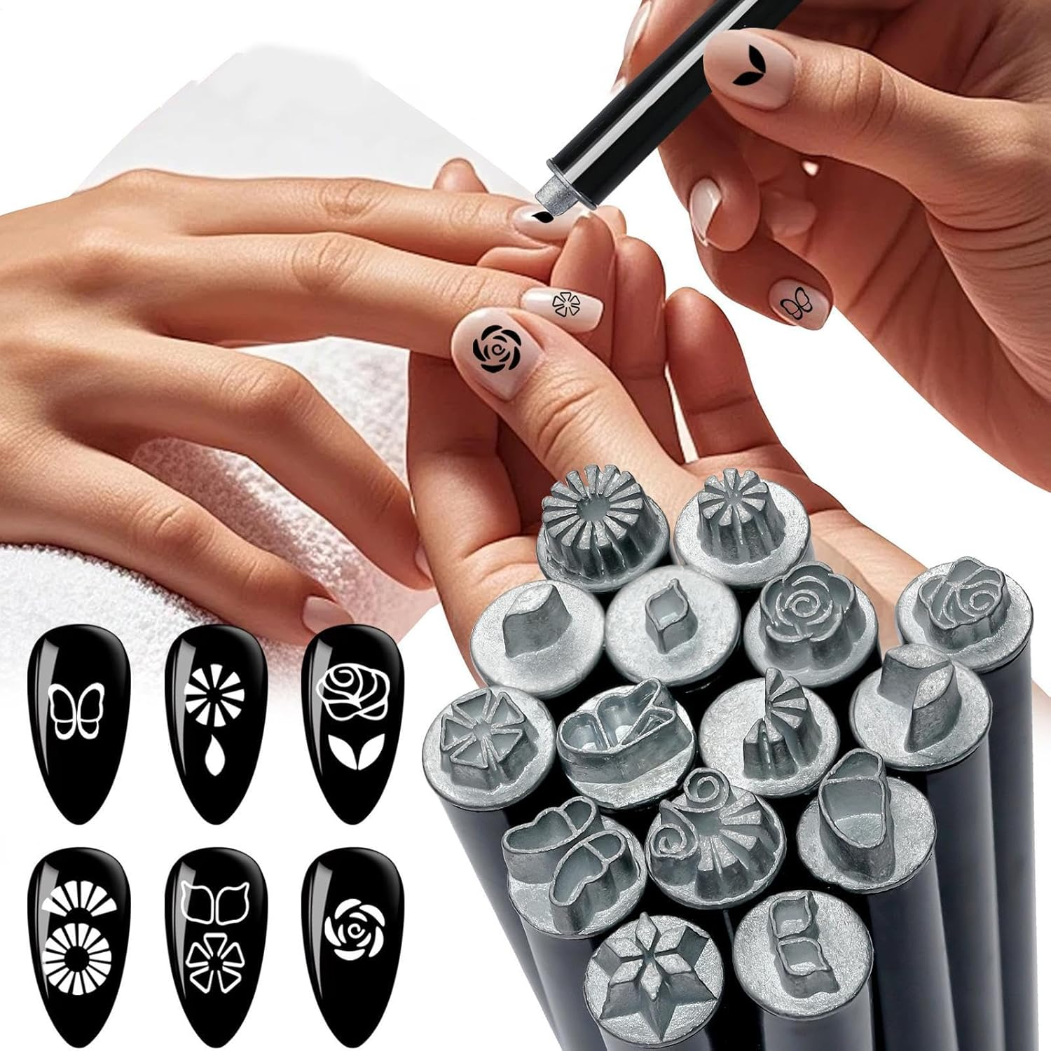 Nail Stamper, Nail Stamper Tools, Doodles Kit with Different Patterns Professional Manicure Tool for Beginners Women Girls Salon image number 1