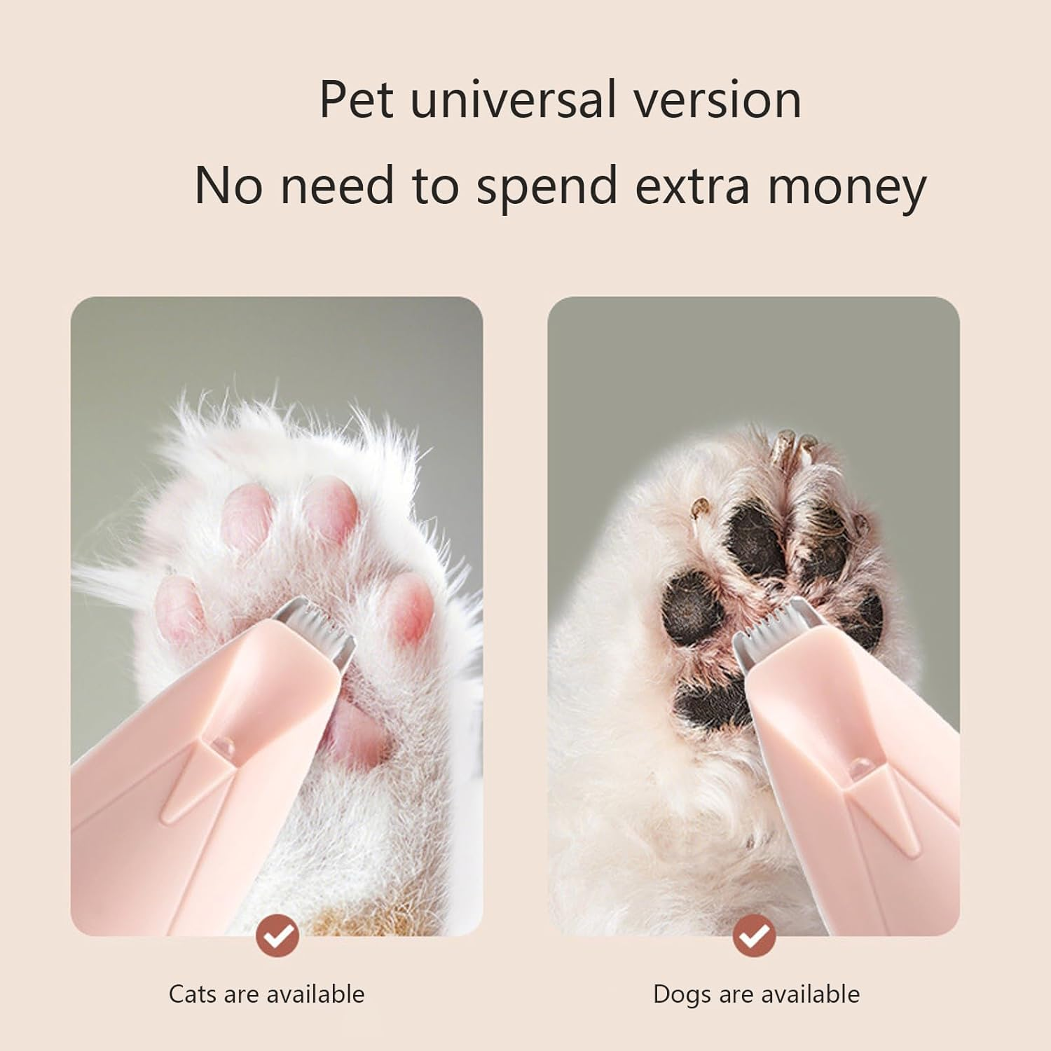 Dog Paw Trimmer,Equipped with LED Lights Paw Trimmer for Dogs,Electric Dog Trimmer,Low Noise Dog Clippers Grooming,Used for Beauty Cat Trimmer (Pink) image number 3