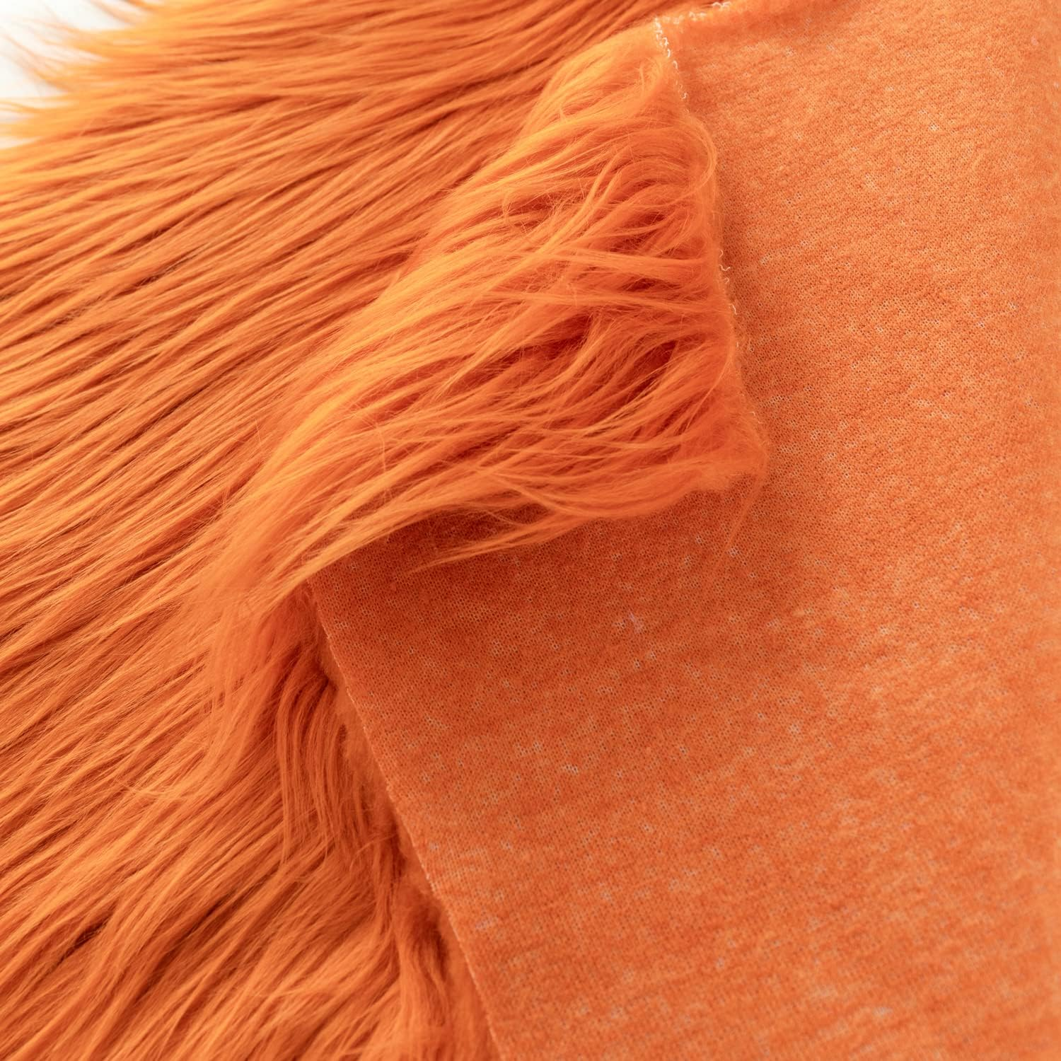 Qidkeo Faux Fur Fabric for Crafts, Gnomes, Animal Costumes, Cushions, Decorations;Orange 20X20In image number 4