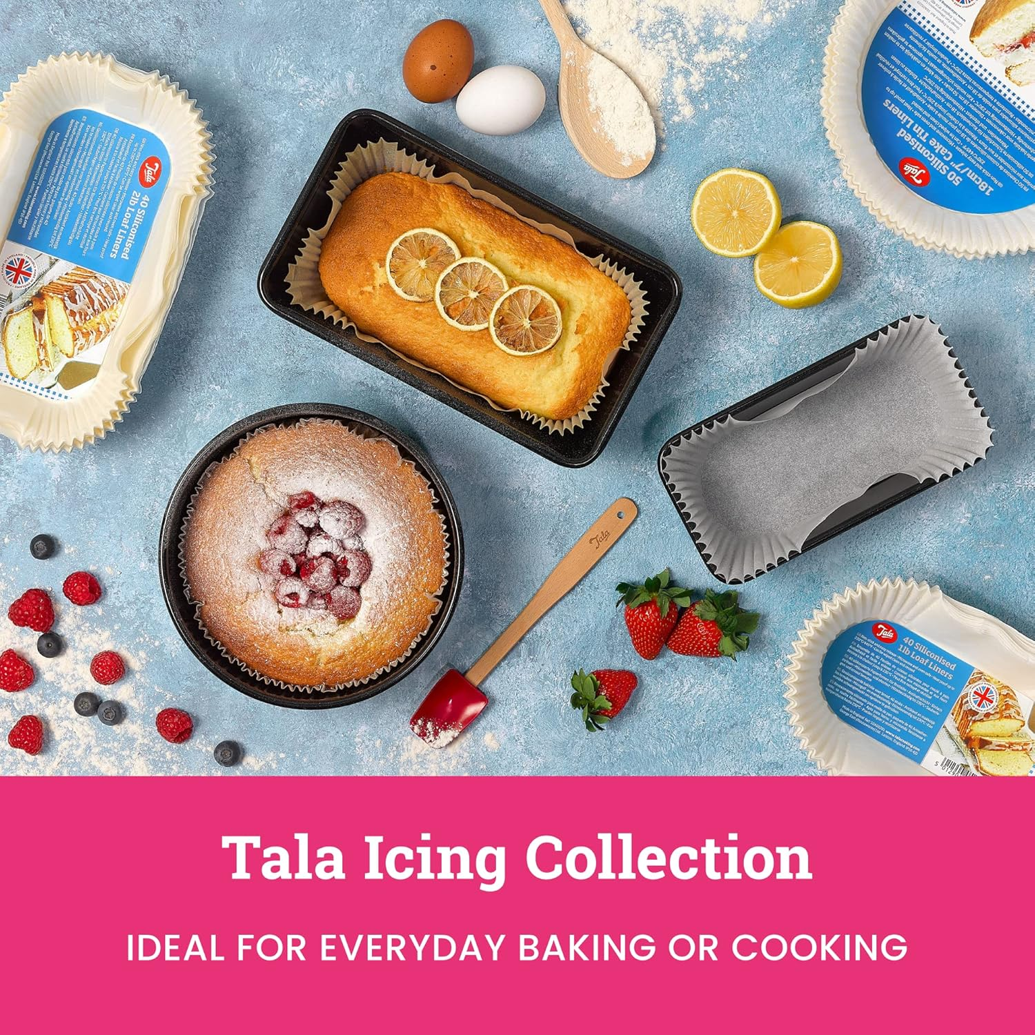 Tala Icing Bag Set with 8 Interchangeable Stainless Steel Piping Nozzles - Reusable Anti-Slip Large Piping Bags and Nozzles for Cake Decorating - Easy Handwash Cleaning image number 2