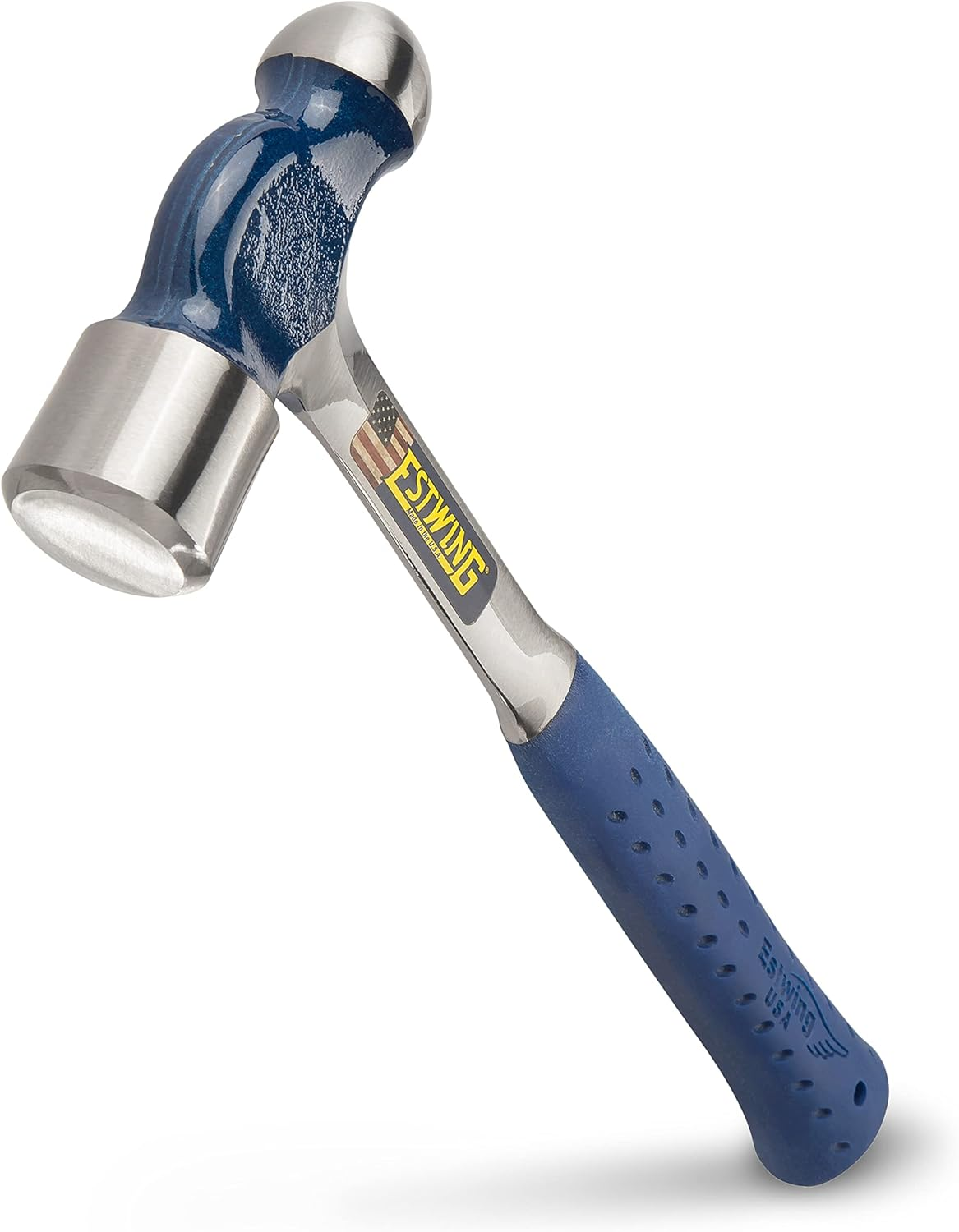 Estwing Ball Peen Hammer with Blue Shock Reduction Grip, 12 Oz image number 3