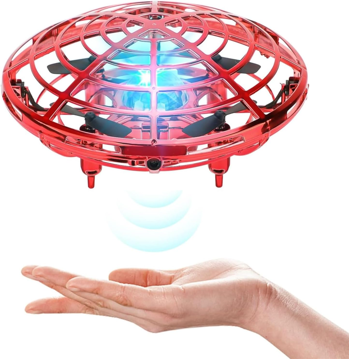 Bluefire Mini Drone for Kids Hand-Controlled Flying Ball Portable Pocket Quadcopter with 360&deg;Rotating and Shinning LED Lights UFO Toy Intelligence Sensor Aircraft Flying Toy for Boys(Blue)