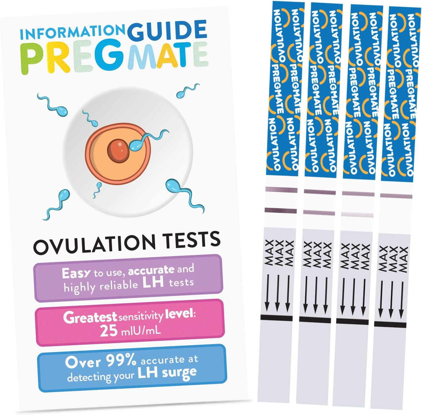 PREGMATE 40 Ovulation LH Test Strips Pregnancy Predictor Kit (40 LH)