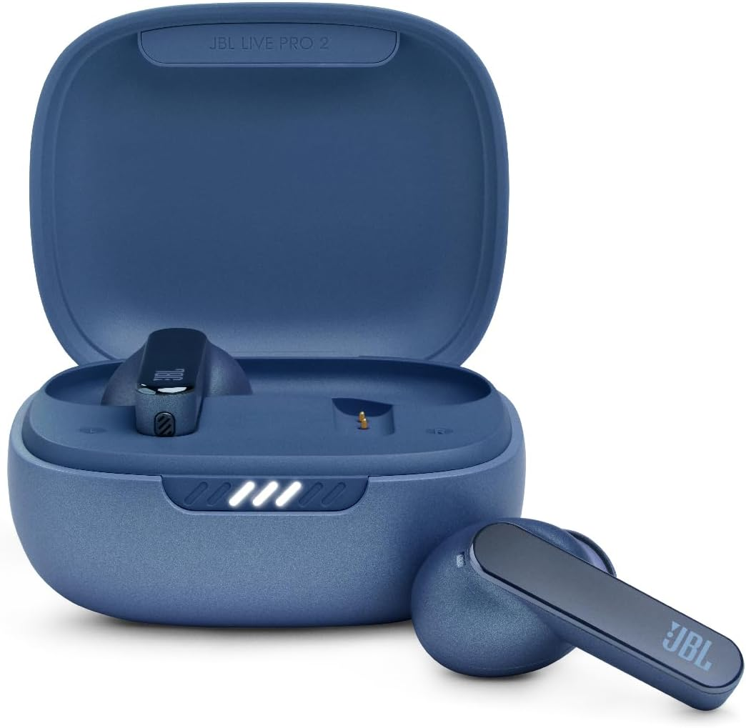 JBL LIVE PRO 2 Fully Wireless Earbuds, Hybrid Noise Cancelling, Fit, IPX5, Multipoint, Equalizer, Wireless Charging Compatible (Blue) image number 3