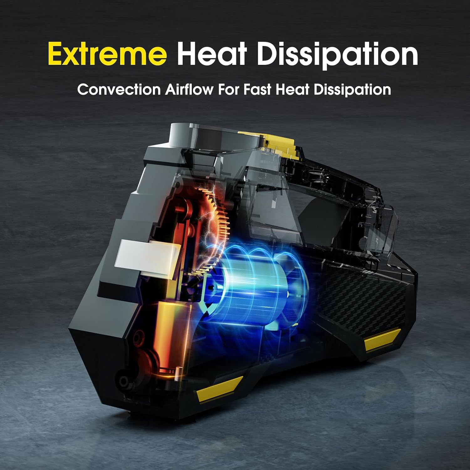 Portable Car Tyre Inflator Air Compressor DC 12V with 150PSI LCD Digital Display and LED Emergency Light, Automatic Tyre Pump image number 4