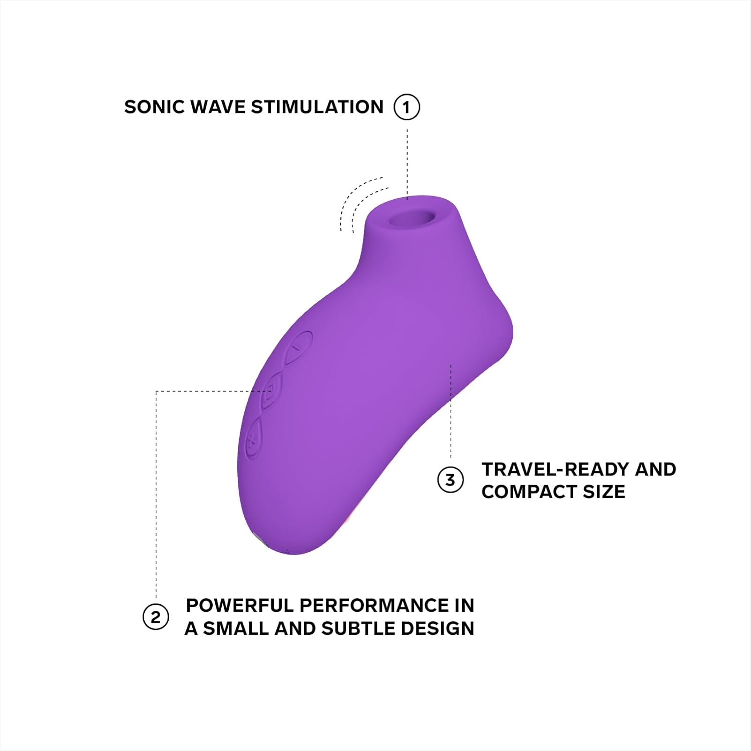 LELO SONA 2 Travel Size Female Vibrator, Mini Vibrator for Women with 12 Pleasure Settings and Sonic Wave Technology, Purple image number 1