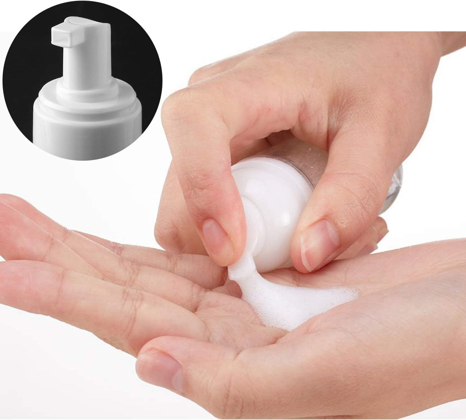 Empty Travel Foaming Pump Bottle, 6Pcs Empty Foaming Pump Bottles Soap Dispensers,Clear Plastic Small Foam Soap Dispenser,Small Foam Dispenser Pump Empty Foaming Pump Bottles,Empty Foam Pump Bottles
