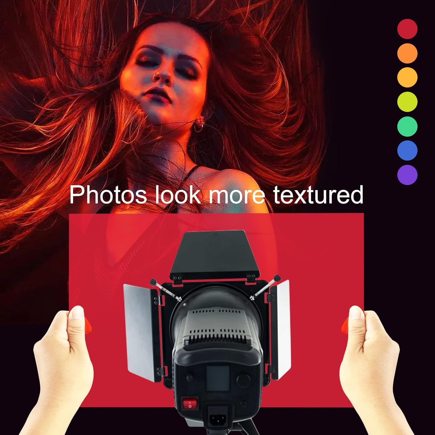 Correction Gel Light Filter, 14 Pack Colored Overlays Transparency Color Film for Photo Studio Light Video Photography Strobe, 7 Assorted Colors(29.7X21Cm) image number 4