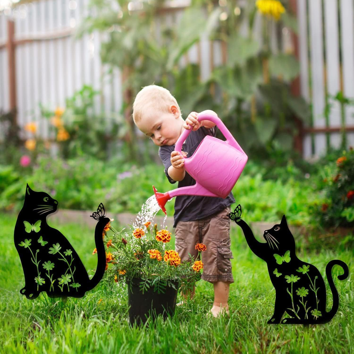 2 Pack Metal Cat Garden Stakes &ndash; 30Cm Height Large Black Cat Silhouette Yard & Lawn Decorations for Garden, Outdoor, Patio &ndash; Perfect for Cats Lovers image number 6