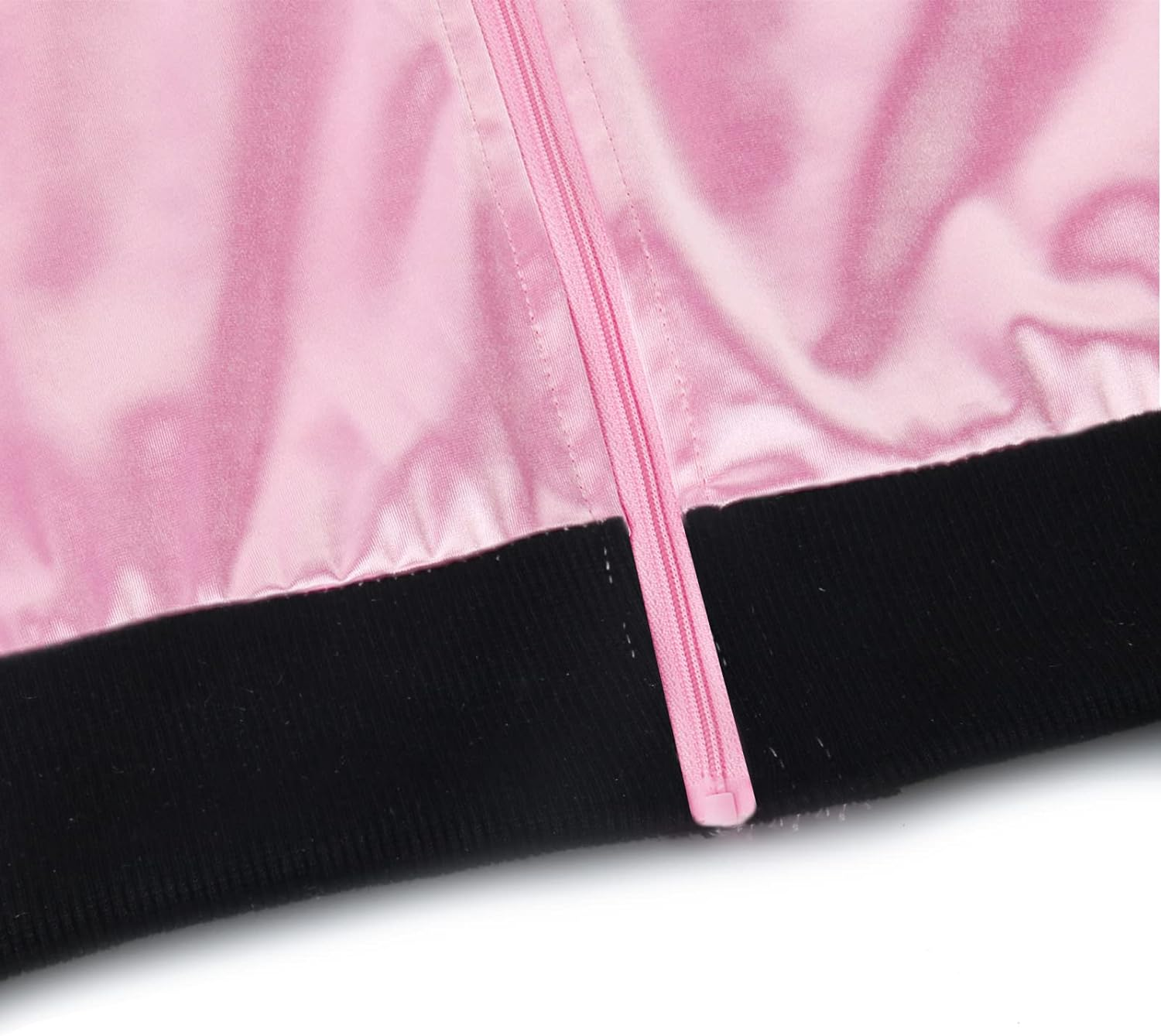 1950S Women Lady Girls Pink Satin Jacket Halloween Cosplay Costume Fancy Dress Coat with Neck Scarf image number 4