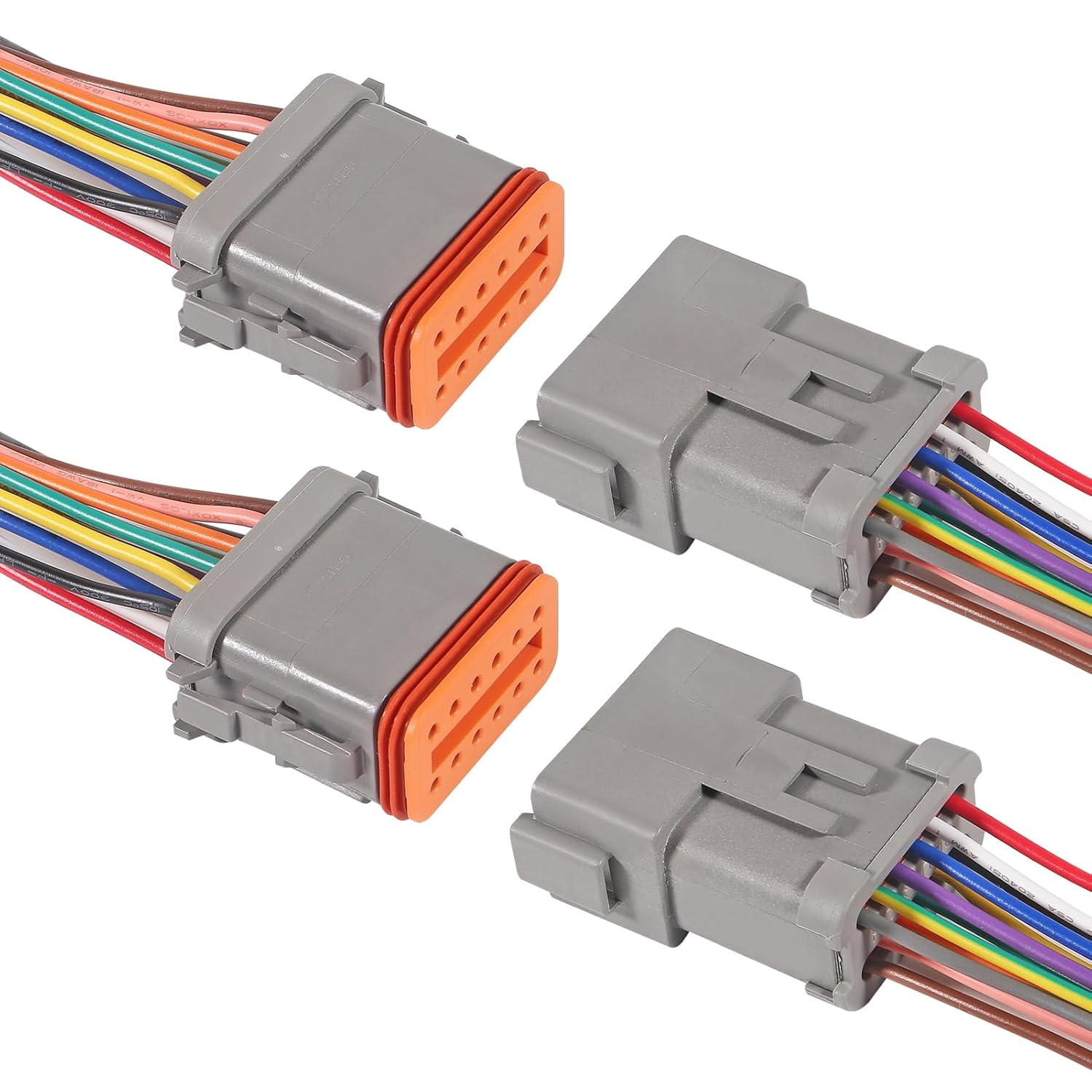 2 Pair 12 Pin Connector Wiring 12 Wire Way Waterproof Automotive Electrical Connector 16 AWG Male Female Plug Wiring Harness for Car Truck Boat image number 6