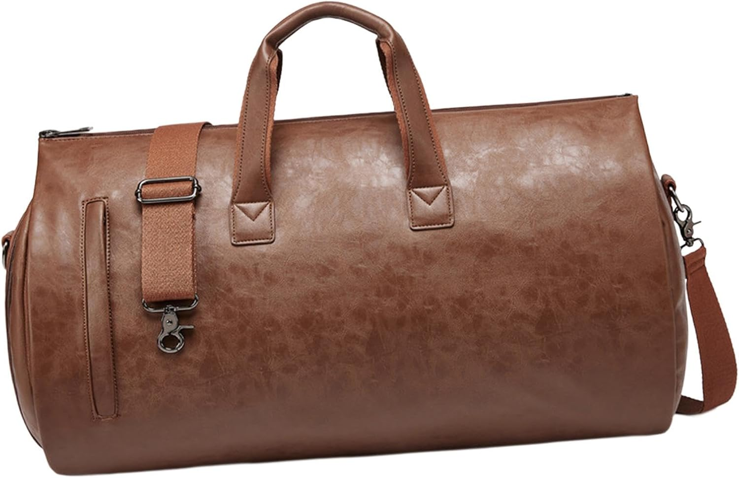 Leather Duffle Bag Business Travel Bag for Men Water Resistant Multipurpose Tote Shoulder Bag Luggage Bag with Shoes Compartment for Holiday image number 5