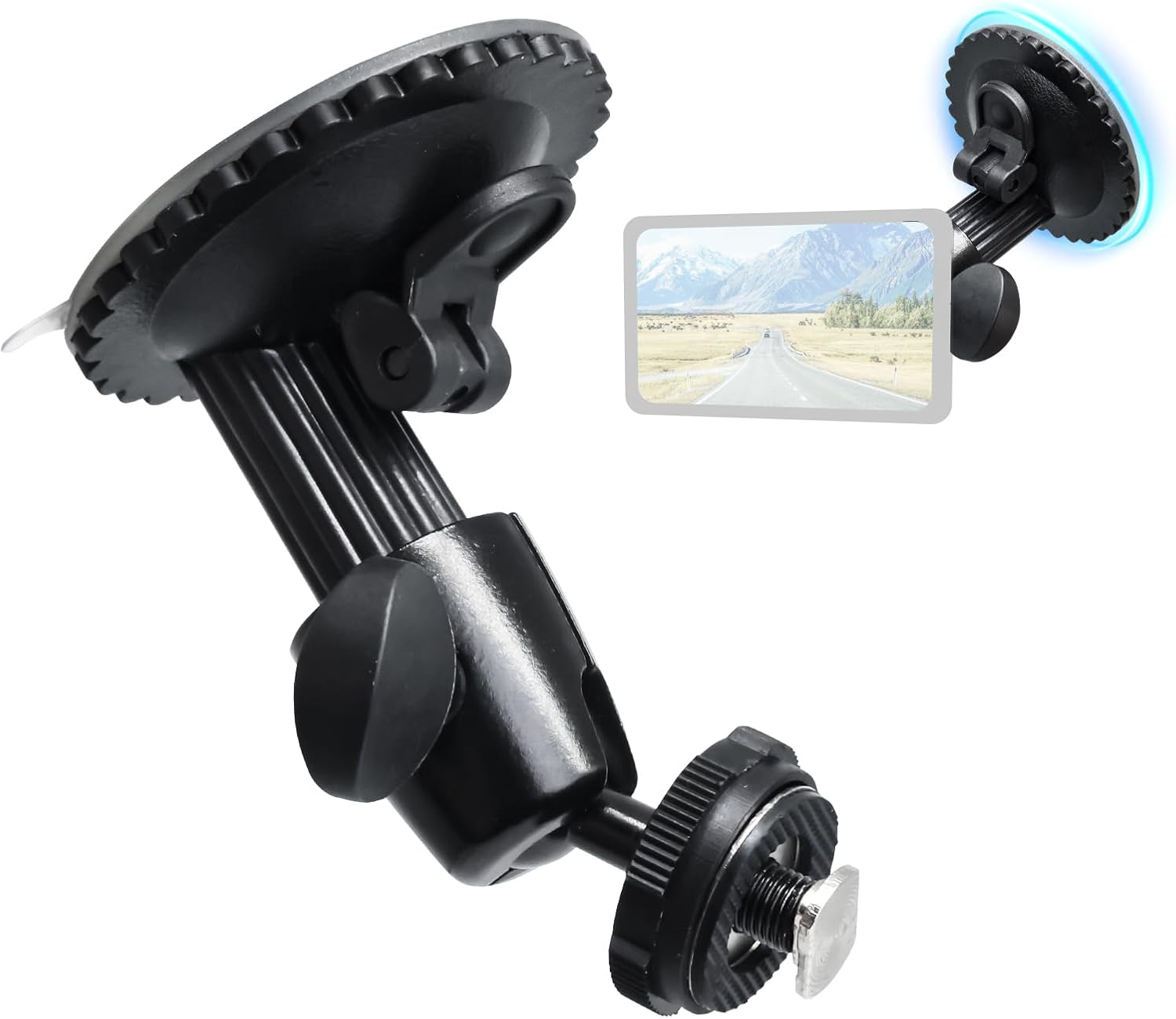 Windshield Suction Mount for Reversing Camera Monitor &ndash; 5Kg Load Capacity, 360&deg; Adjustable Ball Head, Metal Construction, No Drill Easy Install for Car, Truck, RV image number 1