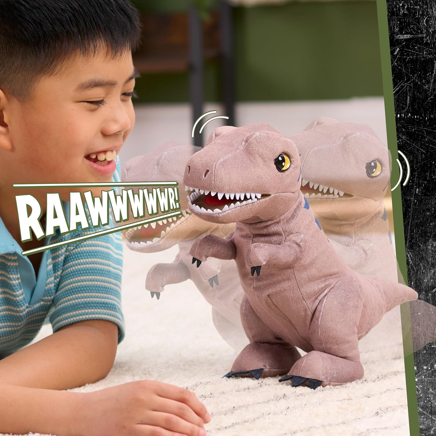 Jurassic World Rebirth Roaring T. Rex, 10.5 Inch Interactive Plush Dinosaur Toy, Boys and Girls Ages 3 and Up image number 1