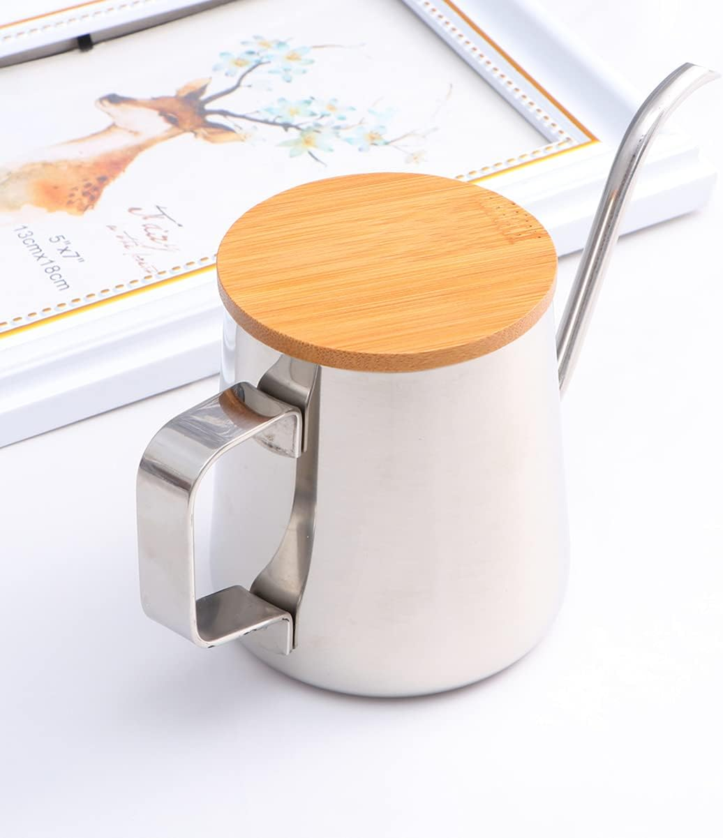 Cabilock Coffee Kettle Coffee Drip Pot Stainless Steel Kettle Small Coffee Maker Espresso Gooseneck Kettle Goose Neck Teapot Coffee Can Metal Coffee Pot Cover Dripping Pot Coffee Machine image number 2