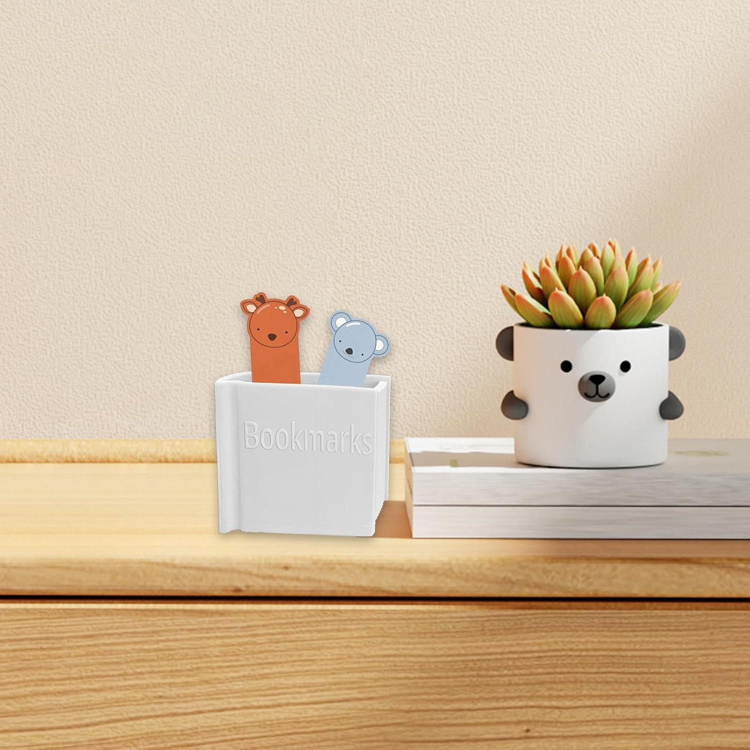 Wjnflqn Book Shaped Bookmark Holder | Desk Pen Holder Stand,3D Printed Book Shaped Desk Storage Box for Desktop Tabletop Countertop Bedside Bookshelf Home Reading Booth - Purple image number 7