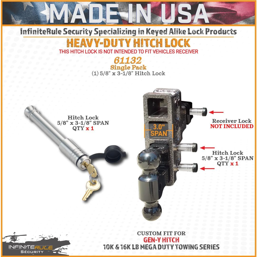 61132 | Hitch Lock for Gen-Y Hitch Mega Duty 10K LB & 16K LB Series - Fits Adjustable Ball Mount Only - Does NOT FIT Vehicle Receiver image number 2
