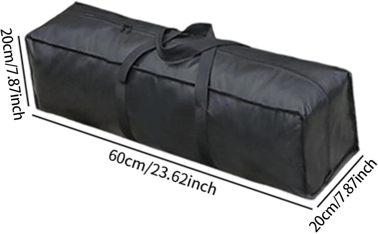 Large Travel Duffle Bag Camping Sports Equipment Storage Dustproof with Zipper Long Luggage Bag Waterproof for Gym Black image number 2