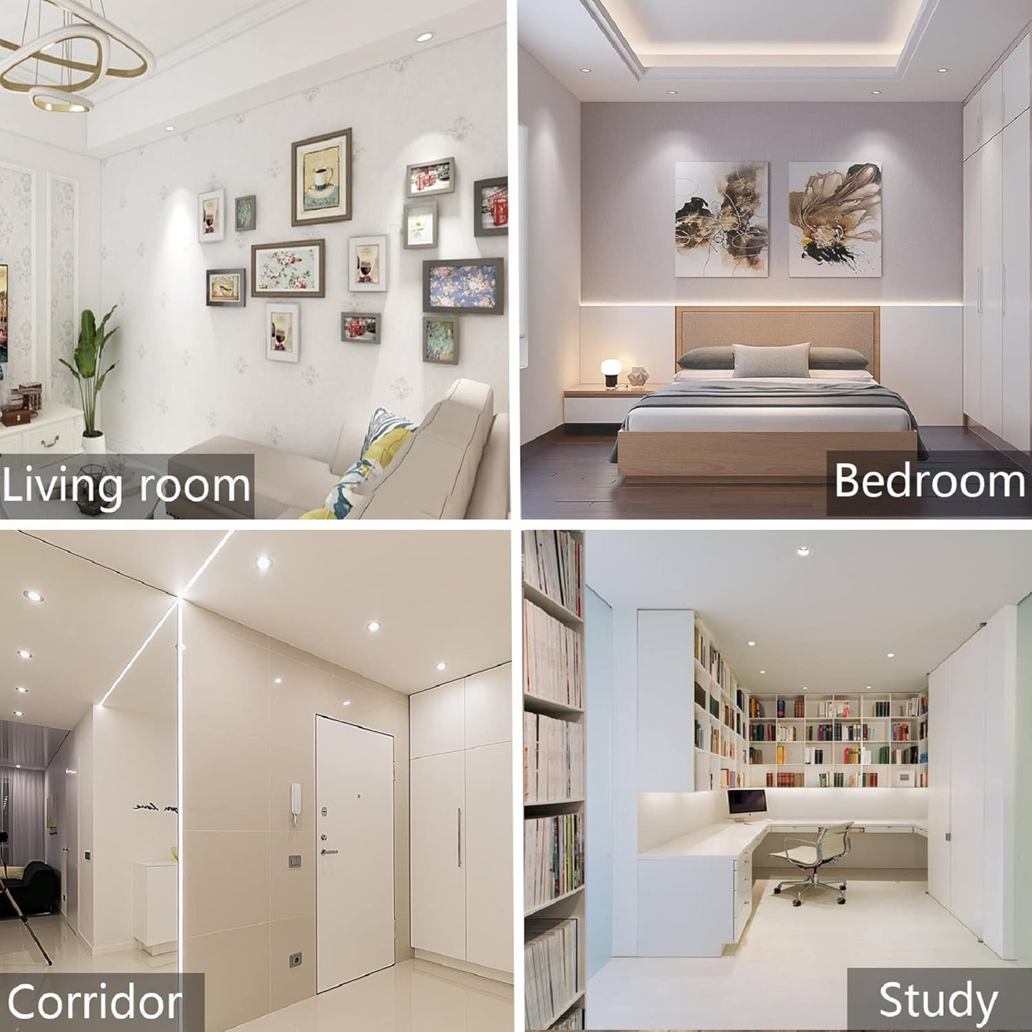 Allesgute 4X LED Downlights Ultra Slim Recessed Ceiling Lights Brushed Chrome Spotlights Tilt LED down Lights 5W 240V Cool White 6000K image number 5